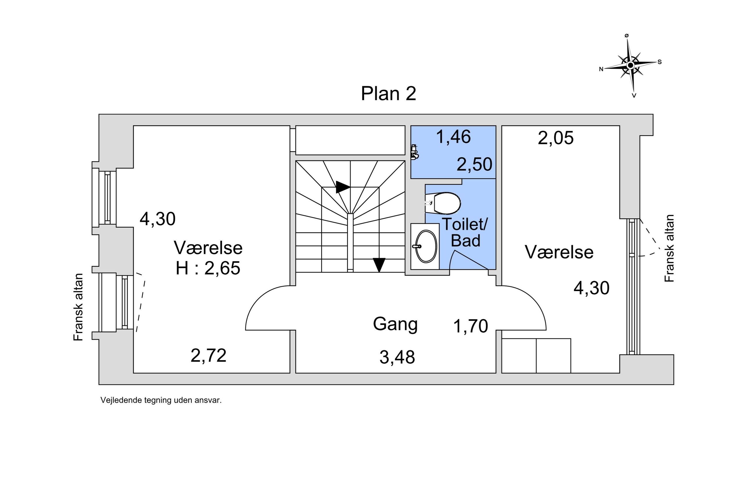 Frederiksberg Alle 41, 4. 405, Frederiksberg C - Plantegning