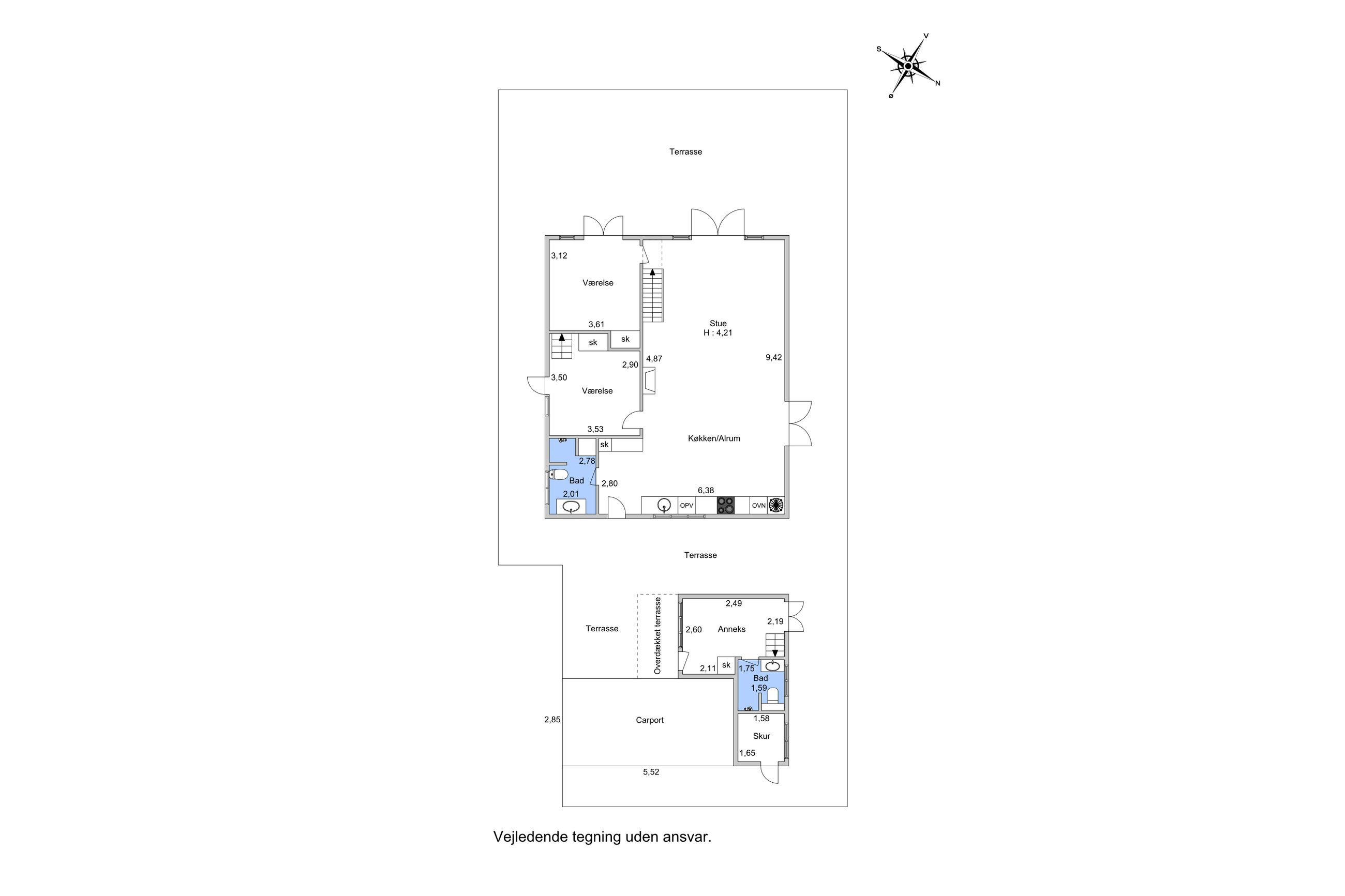 Dalby Strandvej 26, Dalby Huse, Jægerspris - Plantegning