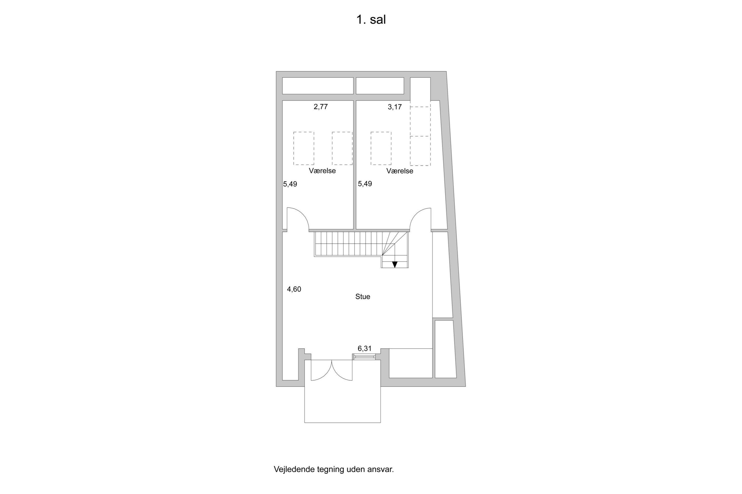 Hovedgaden 45, 2. 3, Hørsholm - Plantegning