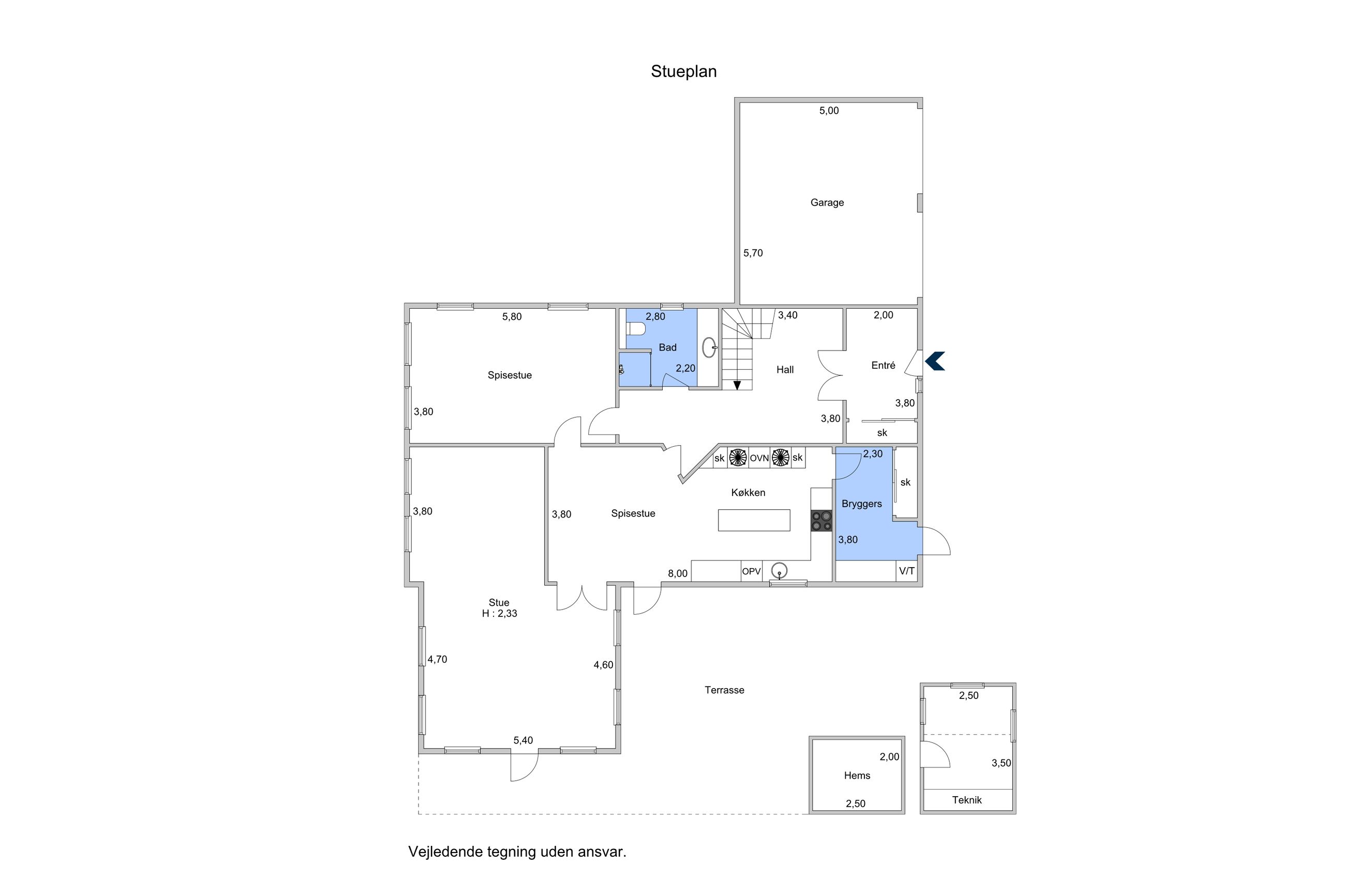 Skjoldenæsvej 166, Skjoldenæsholm, Hvalsø - Plantegning