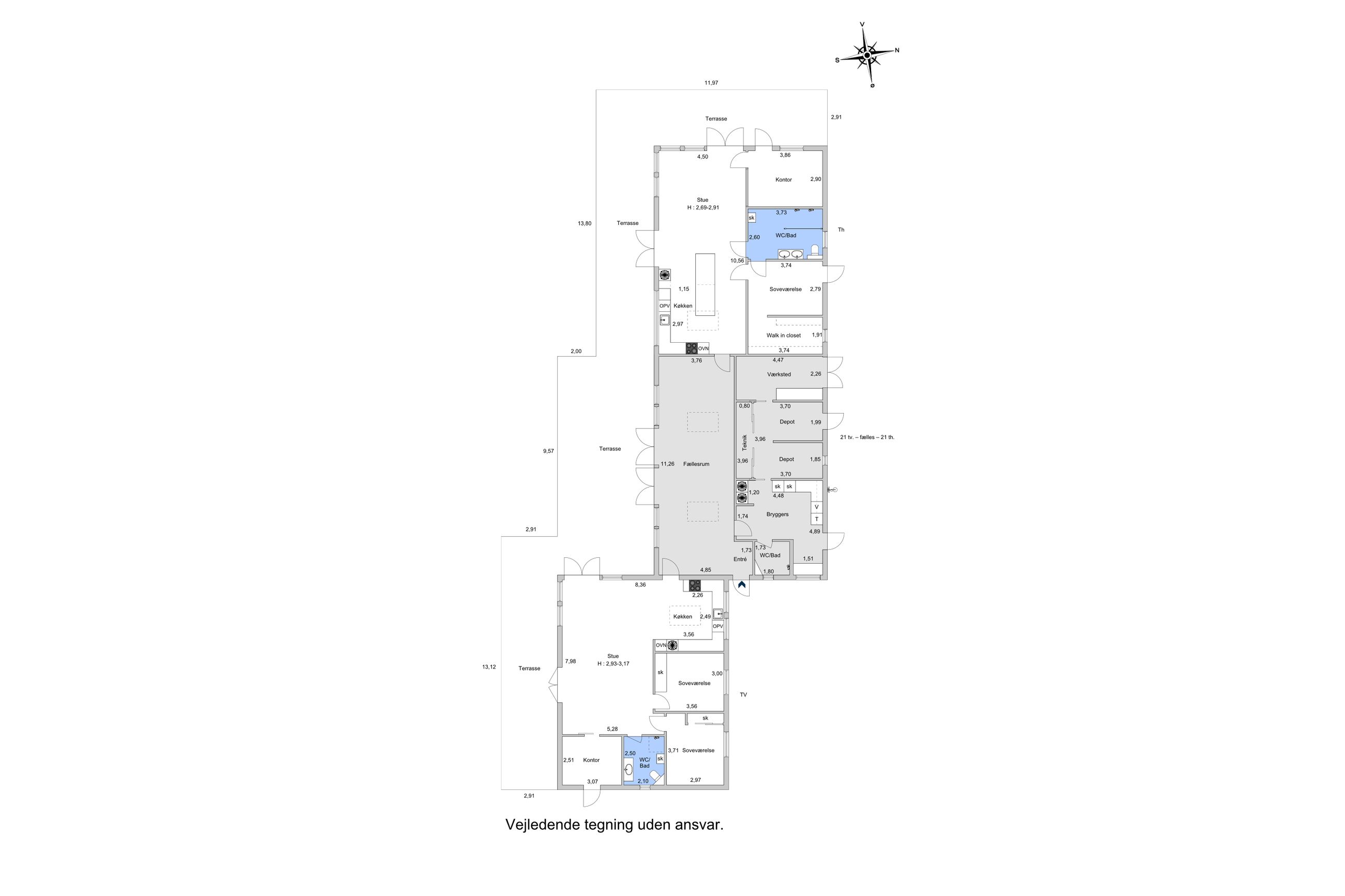 Toftemosevej 21. th, Stenstrup, Hornbæk - Plantegning