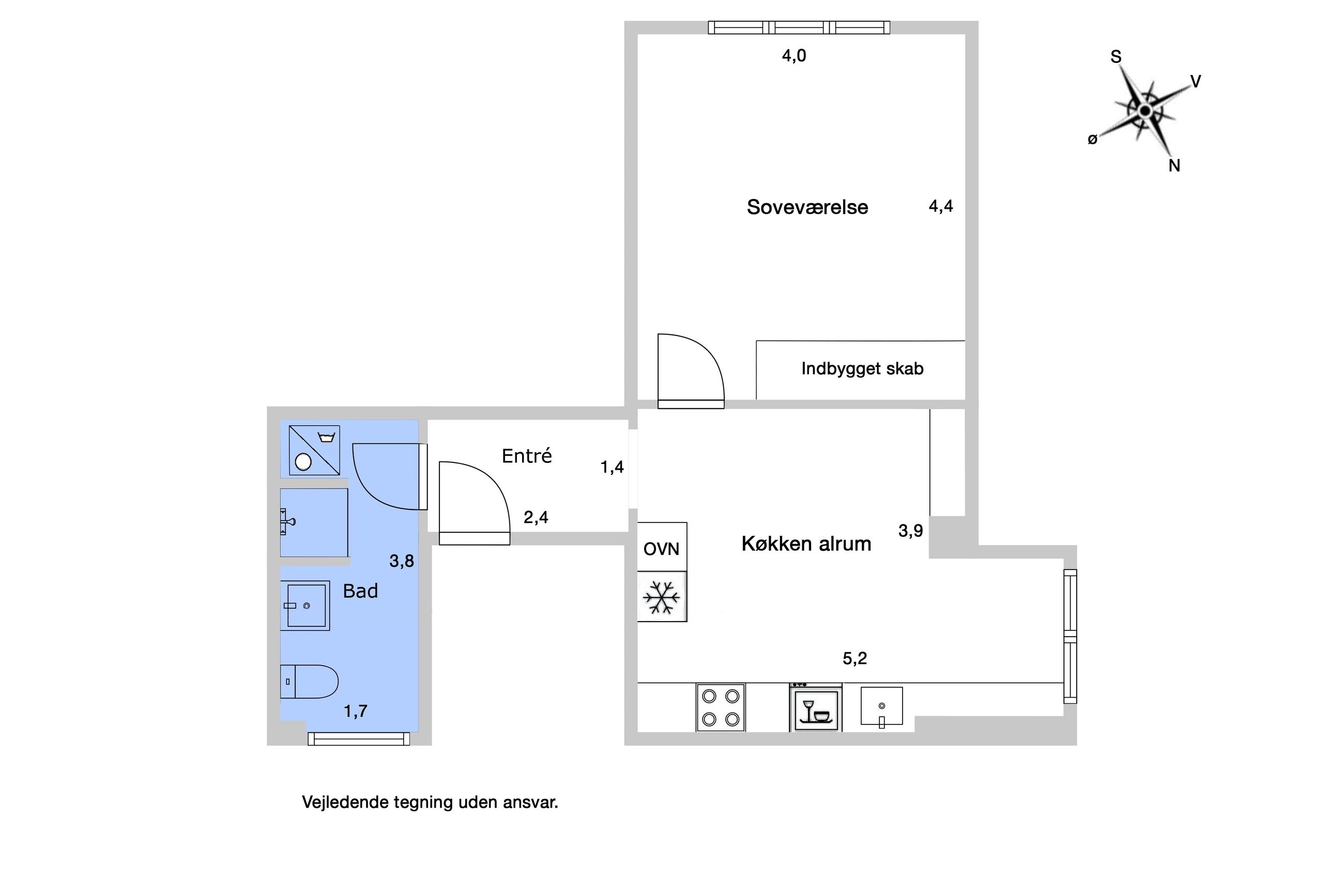 Bülowsvej 28A, 1, Frederiksberg C - Plantegning