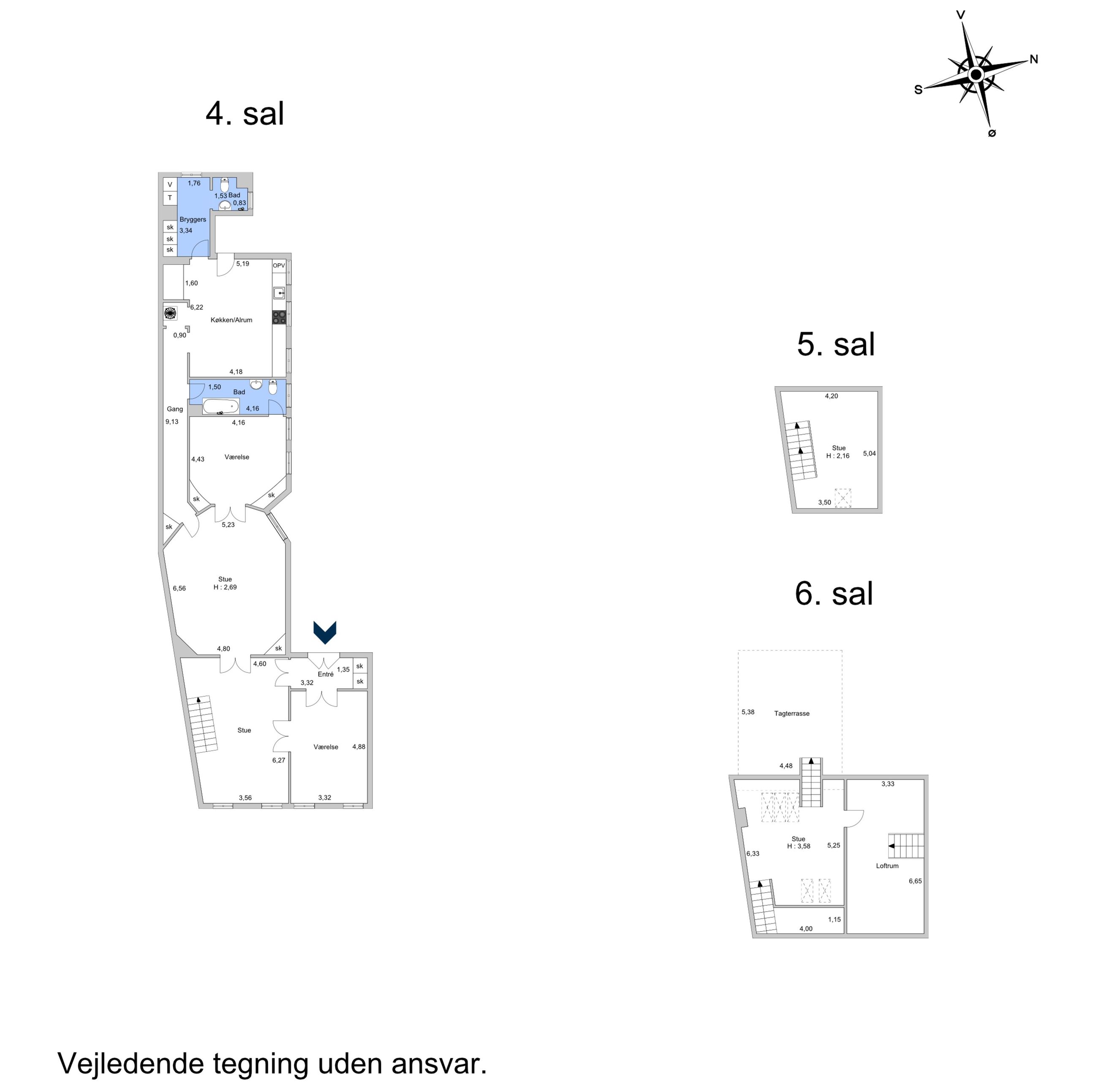 Store Kongensgade 23, 4, København K - Plantegning