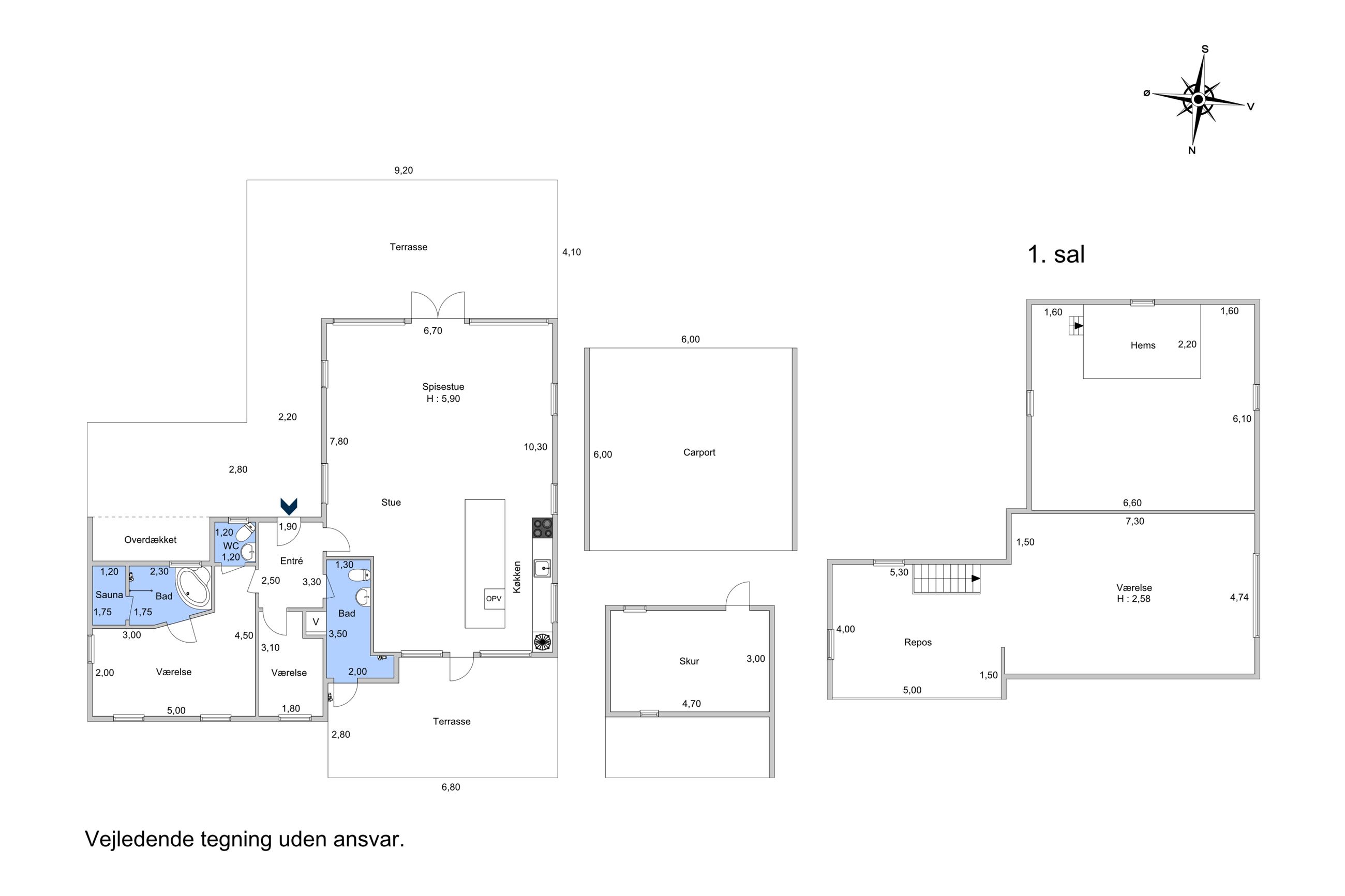 Langesøvænget 25, Rørvig - Plantegning