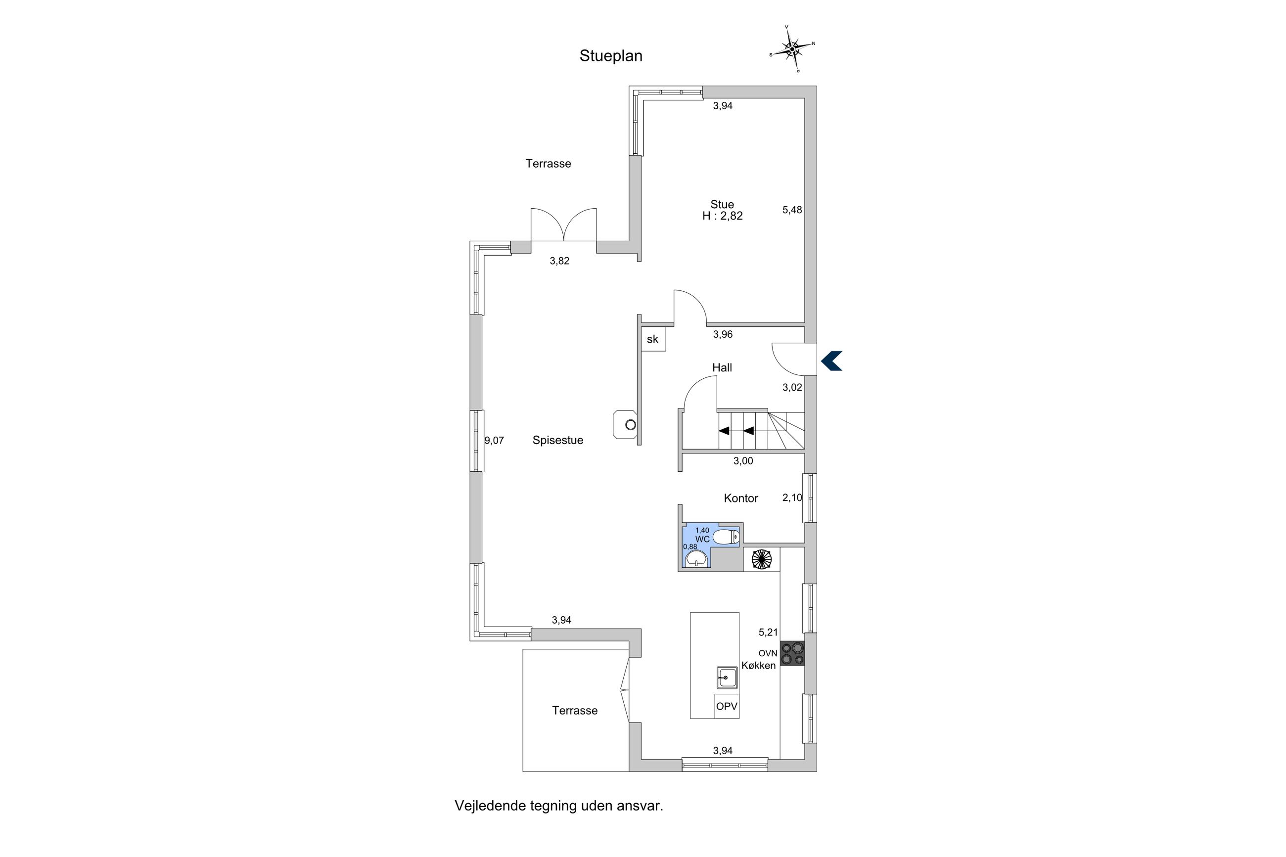 Emiliekildevej 36, Klampenborg - Plantegning