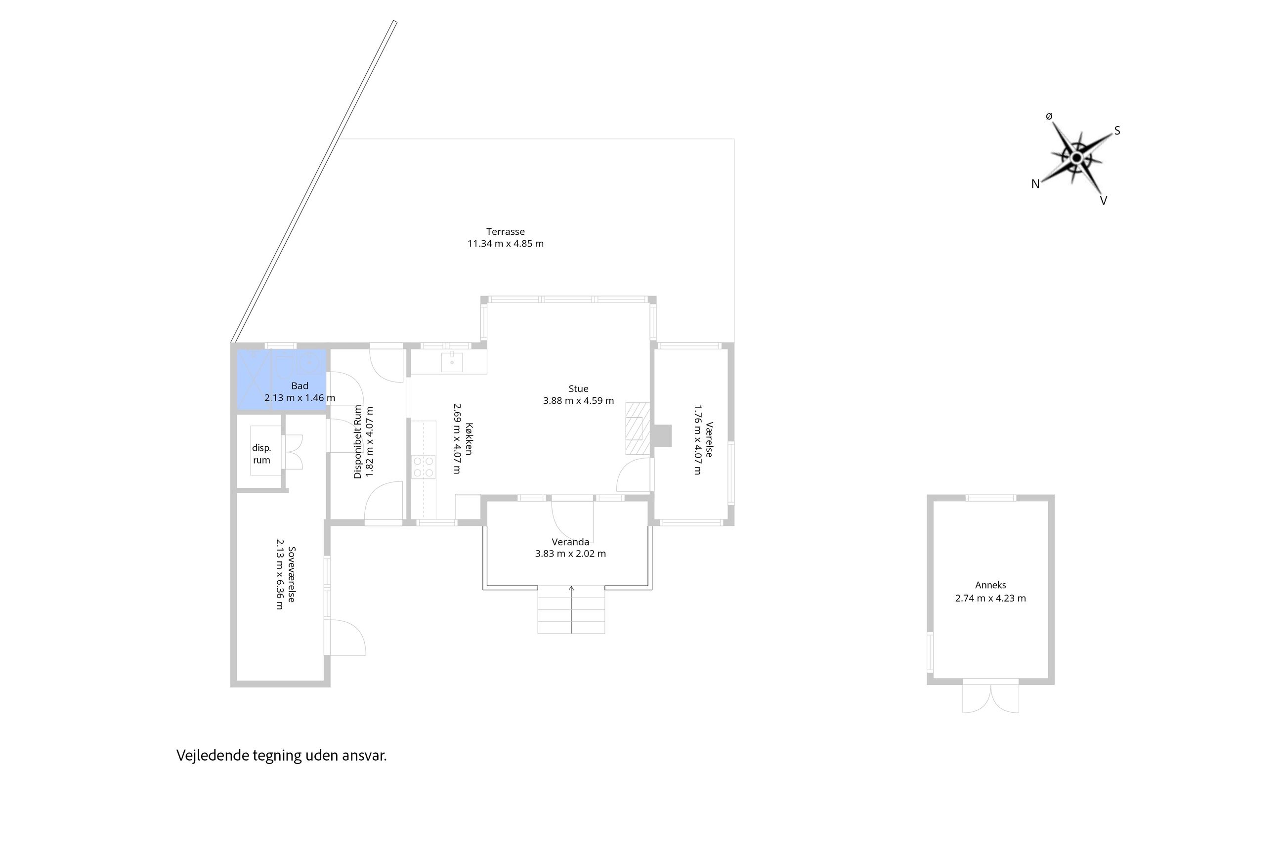 Mågevængevej 17, Liseleje - Plantegning