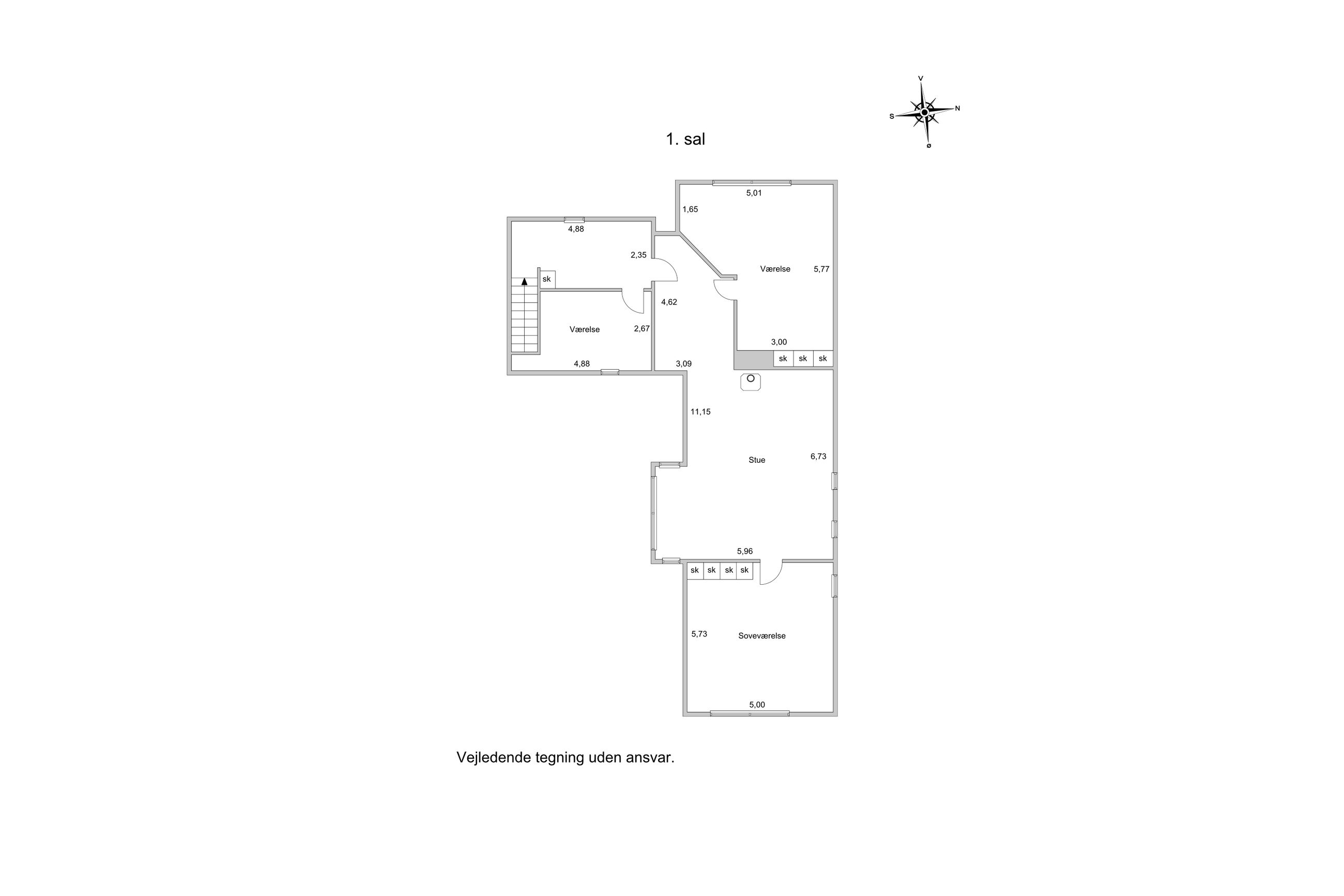 Jagtvej 12A, Grønholt, Fredensborg - Plantegning