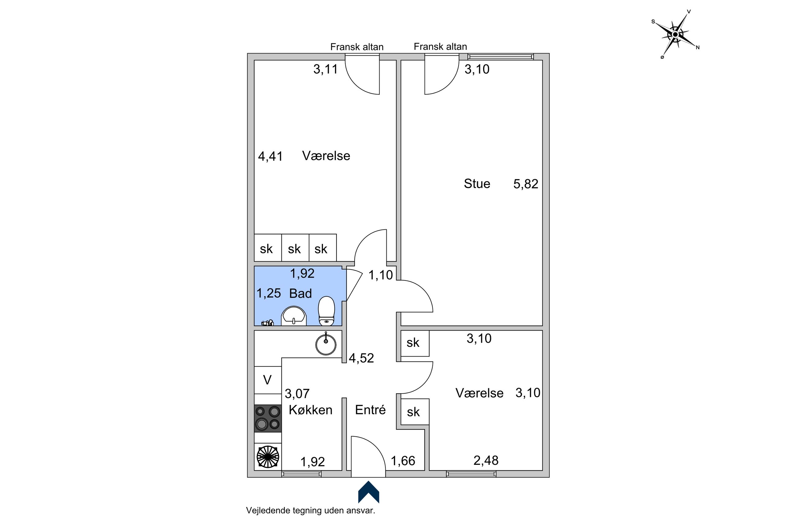 Nærum Hovedgade 15, 3. tv-b, Nærum - Plantegning