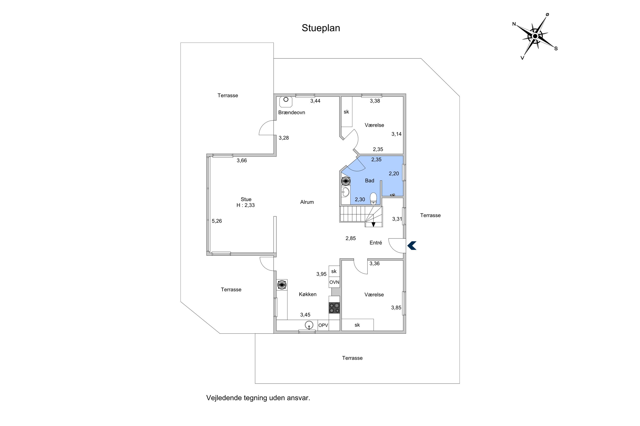 Ordrupvej 74A, Ordrup, Fårevejle - Plantegning