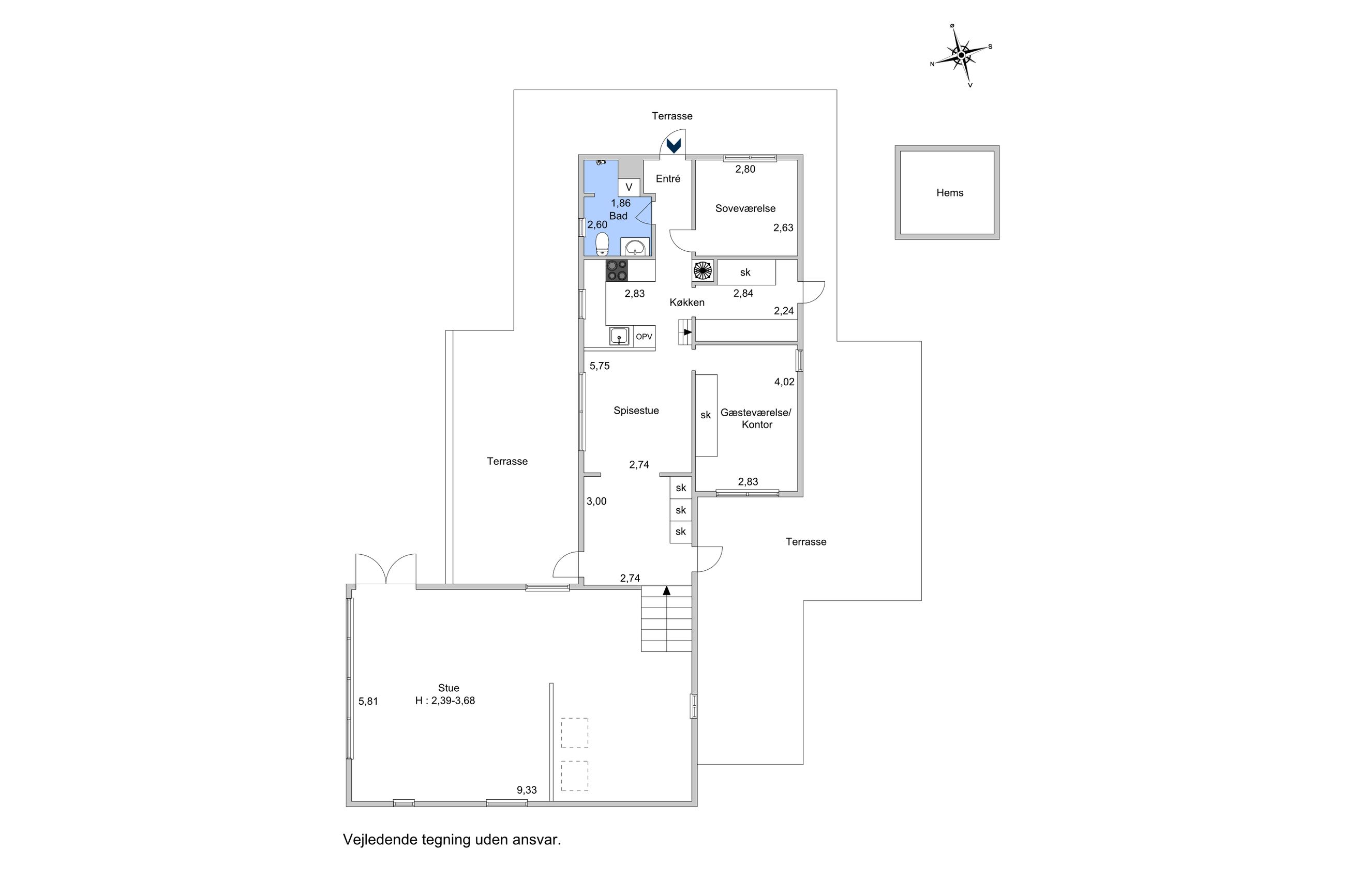 Grævlingevej 4, Hundested - Plantegning