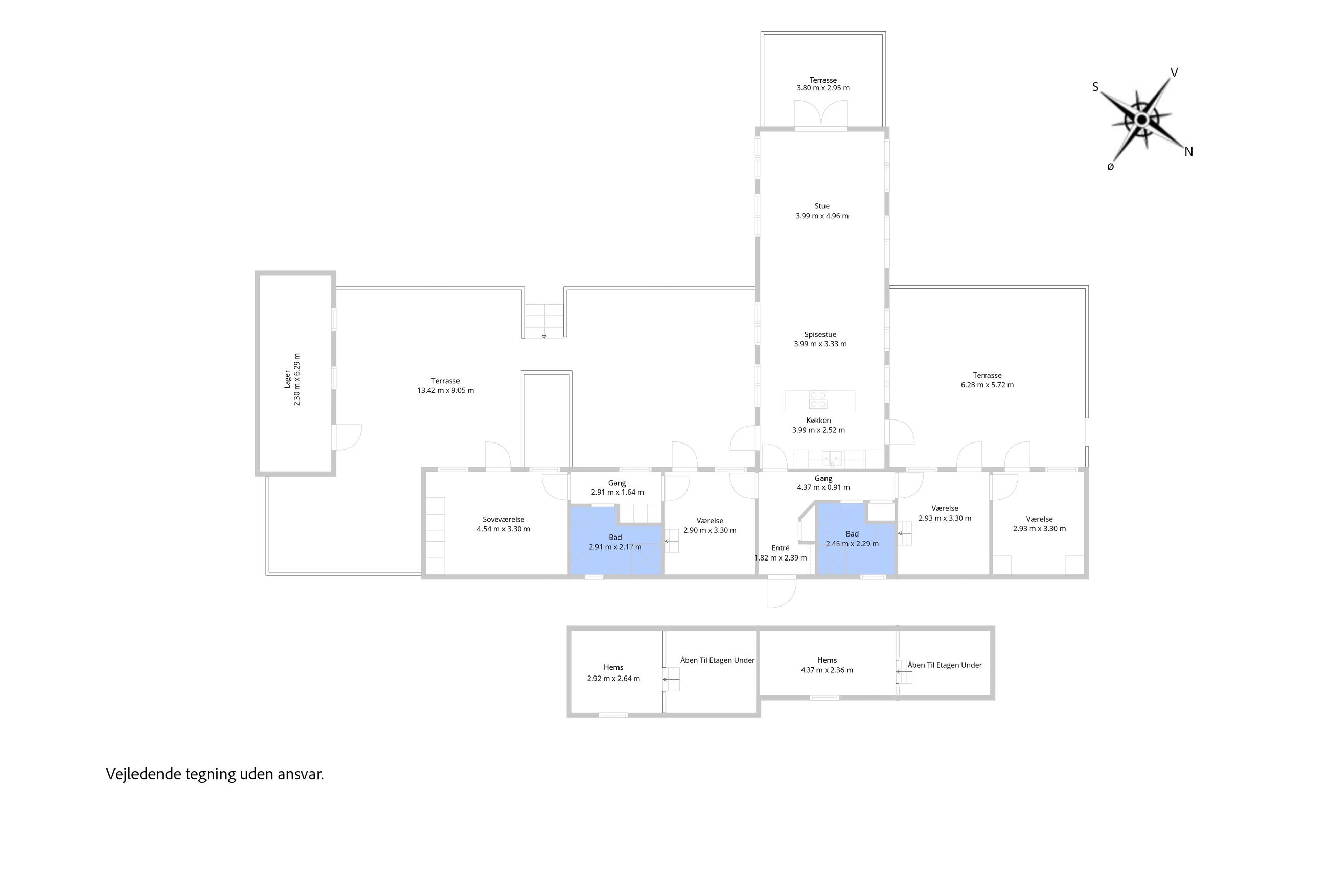 Nordvestvej 14, Liseleje - Plantegning