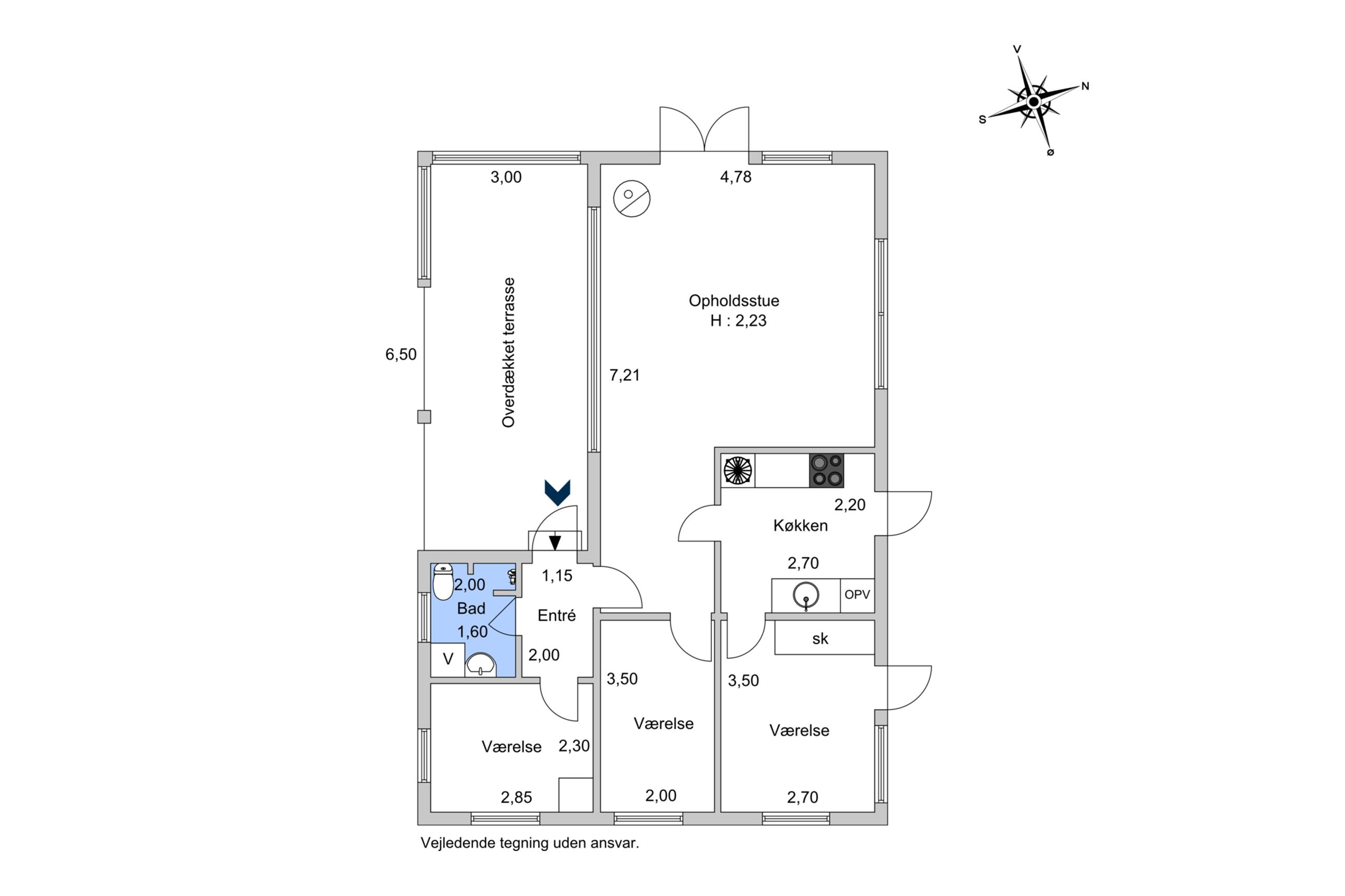 Ellekrattet 7, Kisserup, Holbæk - Plantegning