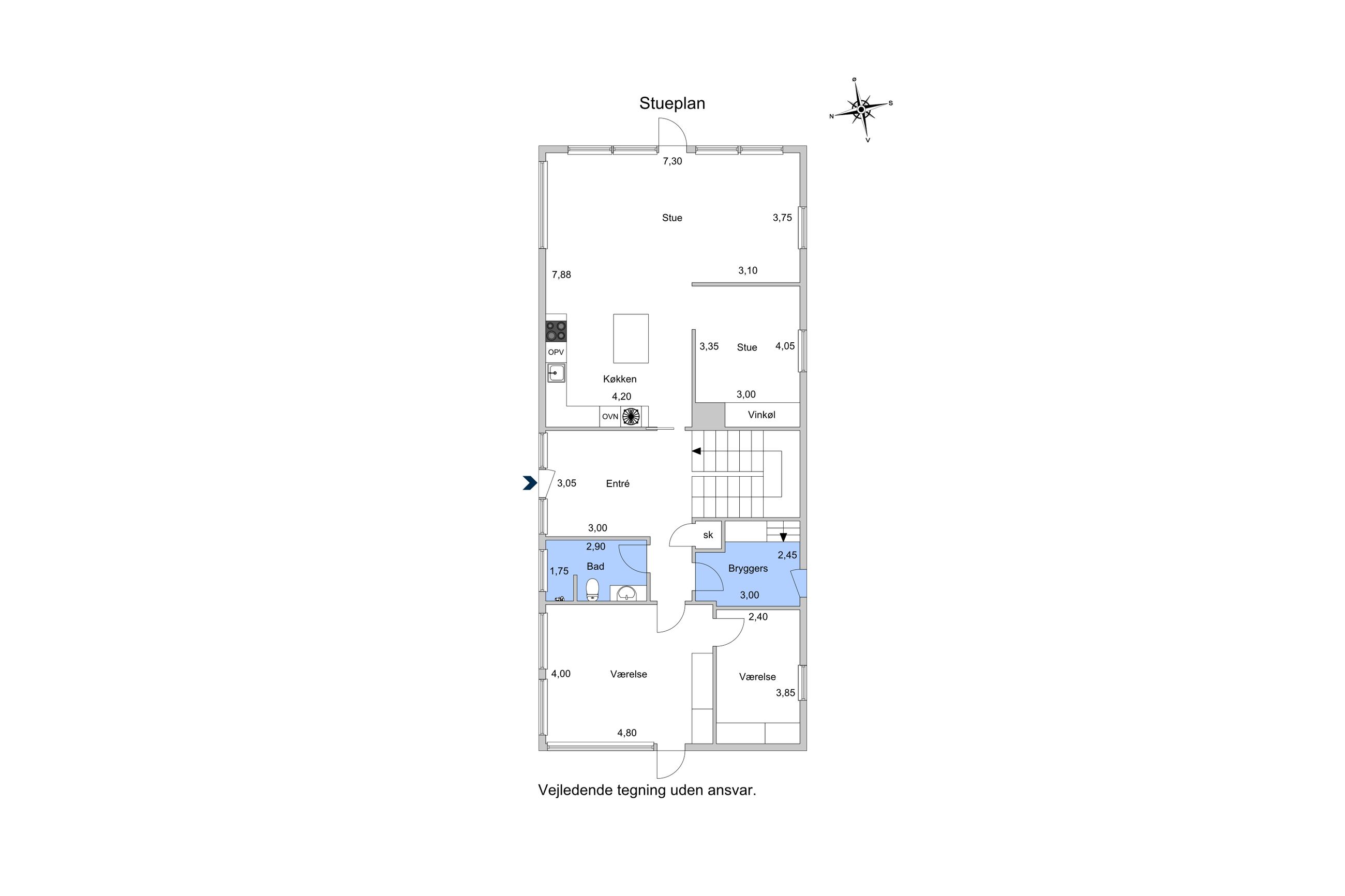 Gl Strandvej 268B, Humlebæk - Plantegning