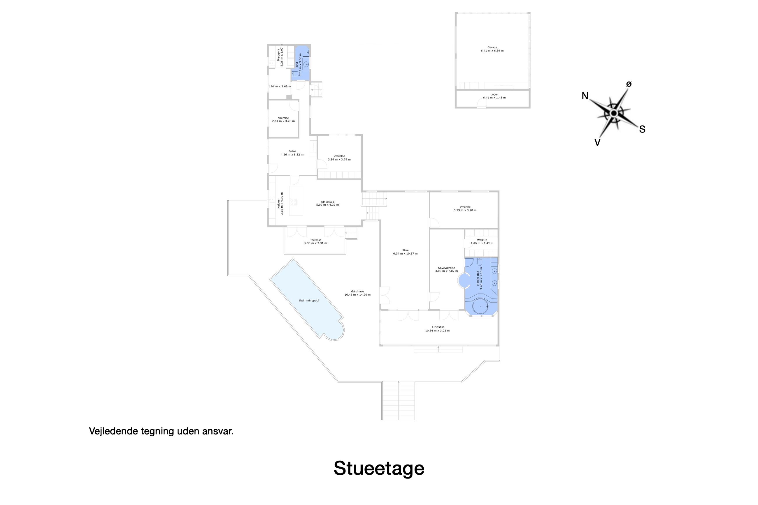 Funkisvej 9, Hundested - Plantegning