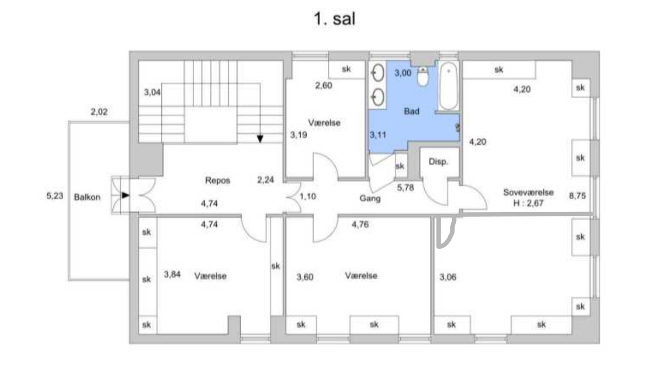 Strandøre 15, København Ø - Plantegning