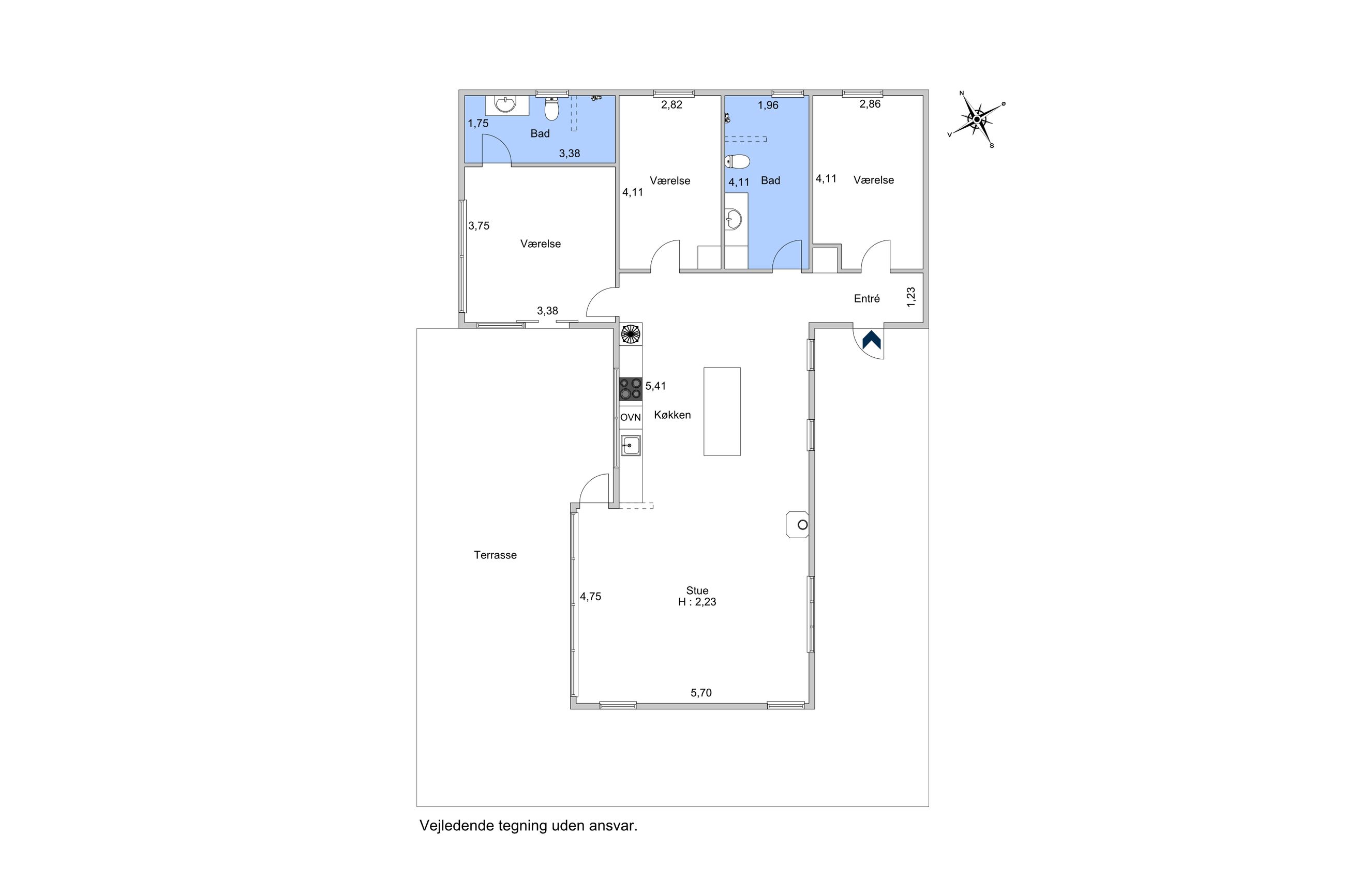 Bakkestien 28, Kårup, Fårevejle - Plantegning