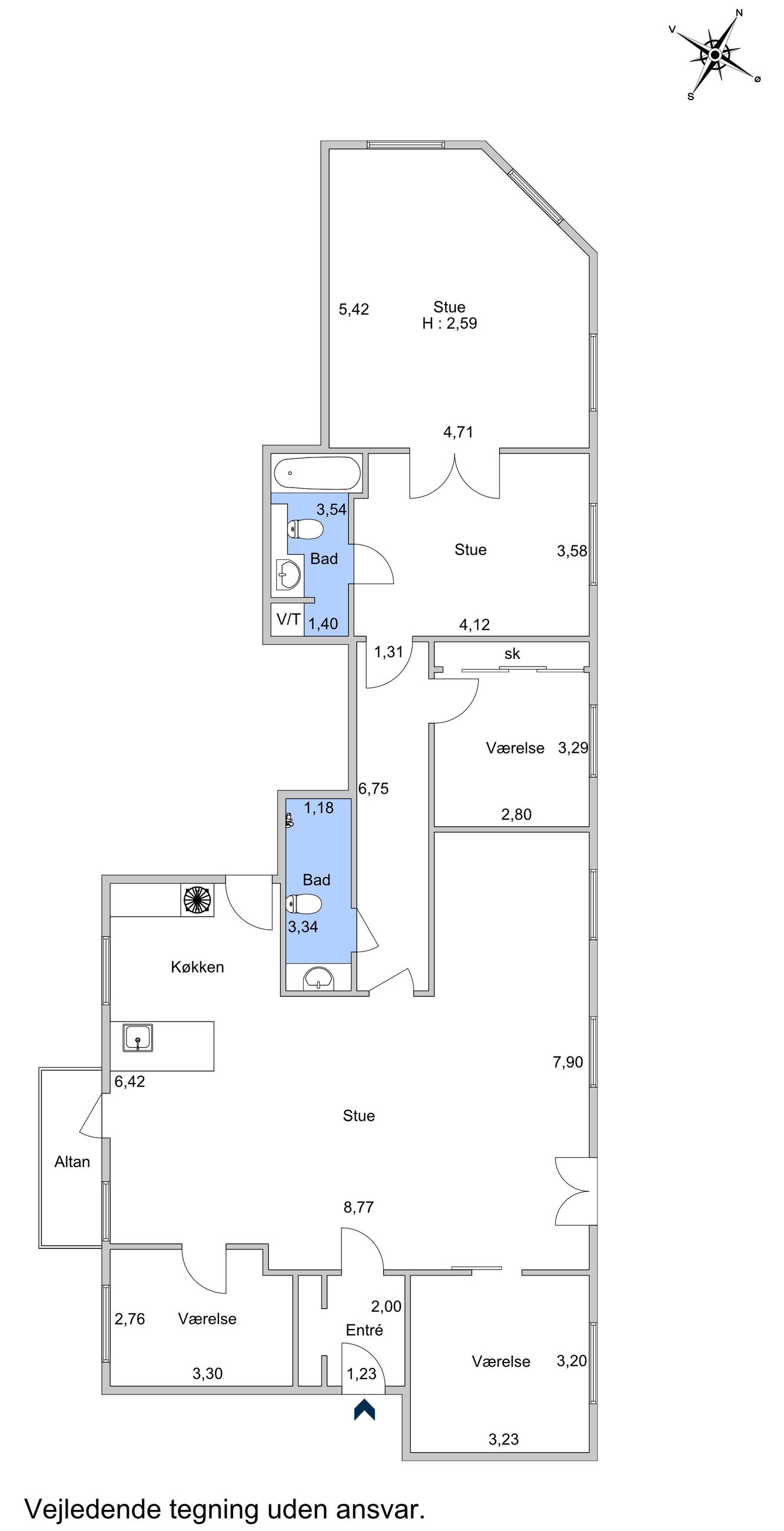 Nyhavn 38, 4. tv, København K - Plantegning