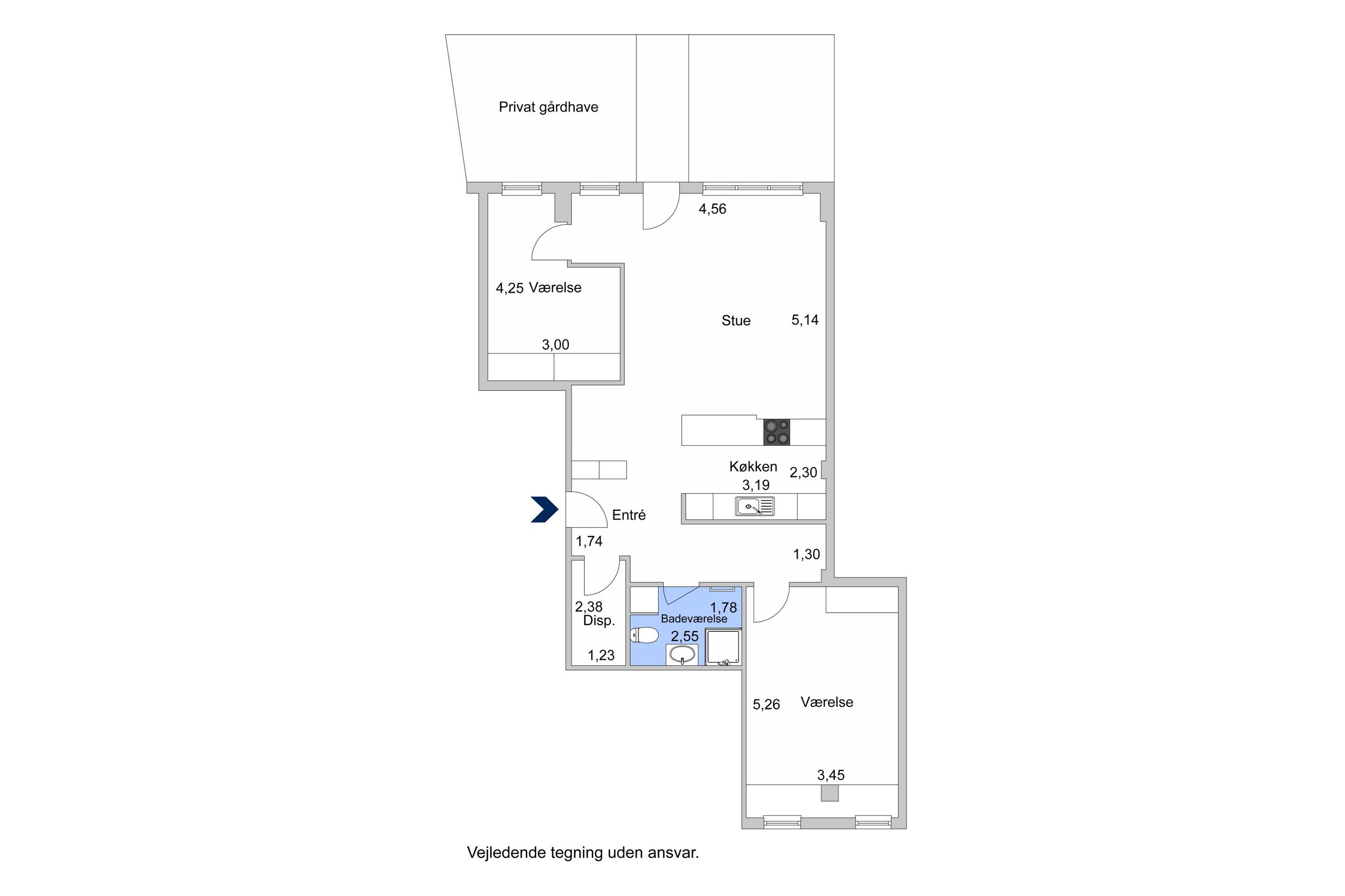 Hovedgaden 45, 1. 4, Hørsholm - Plantegning