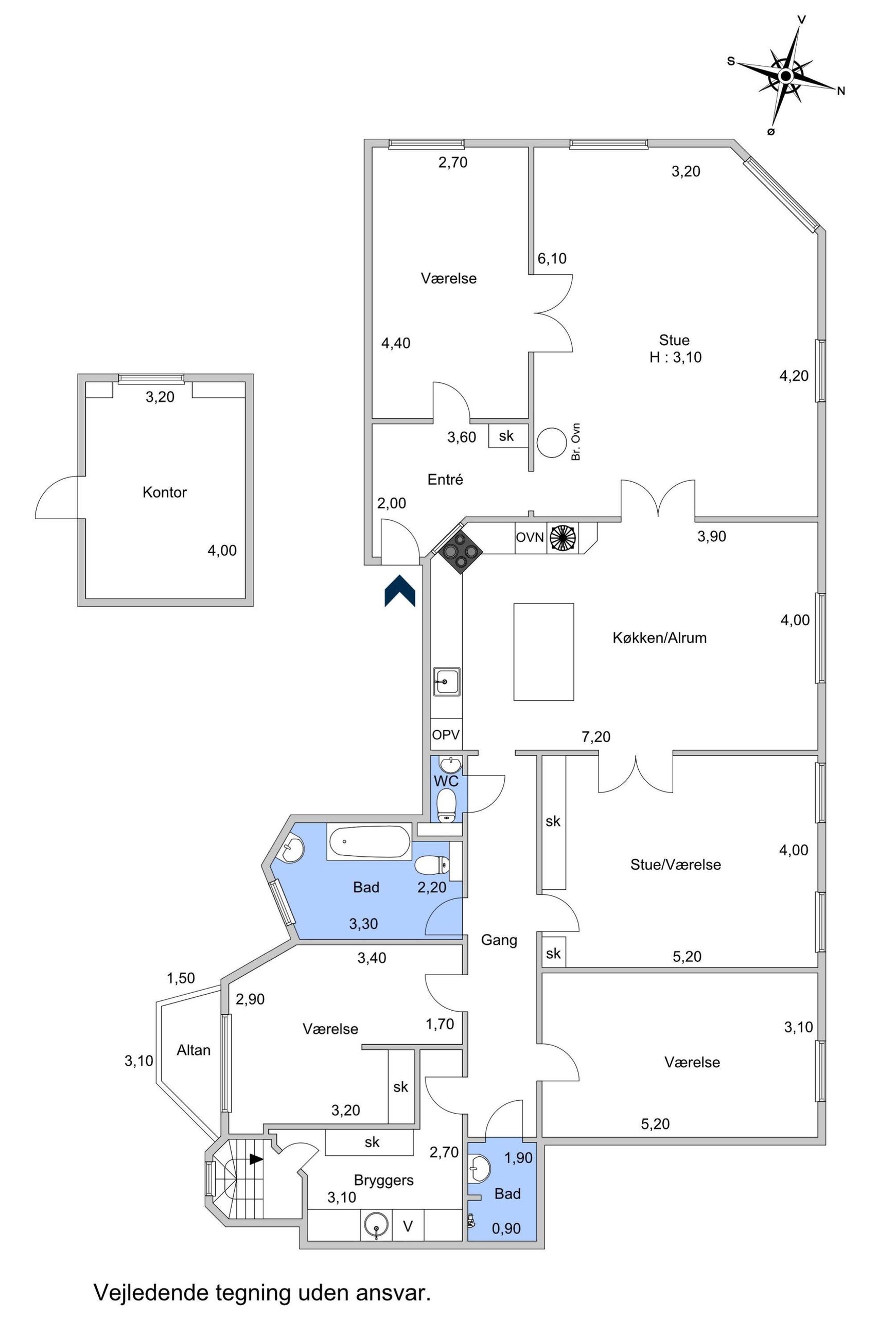 Østerbrogade 54A, 4. th, København Ø - Plantegning