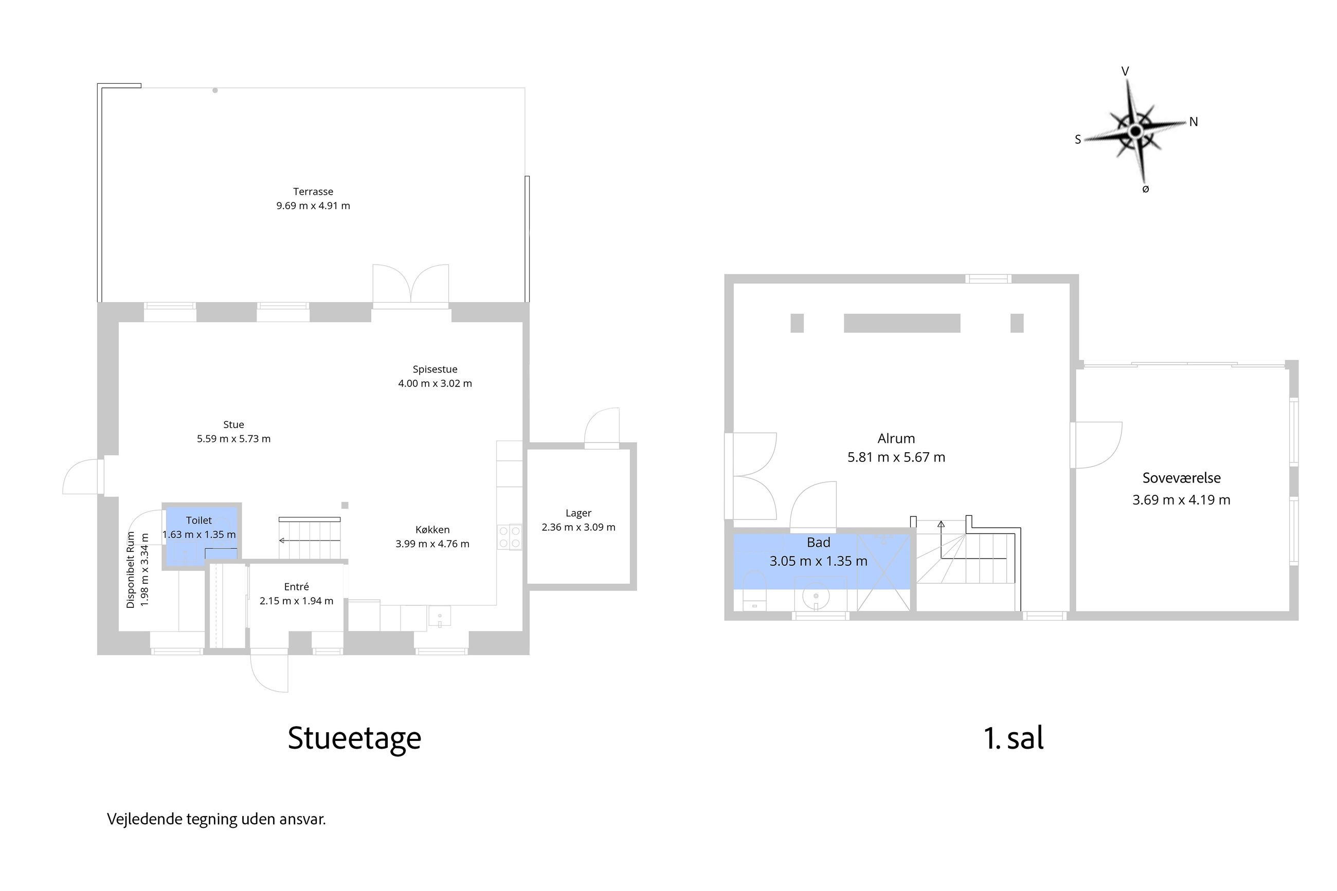 Valnøddevej 1, Horneby, Hornbæk - Plantegning
