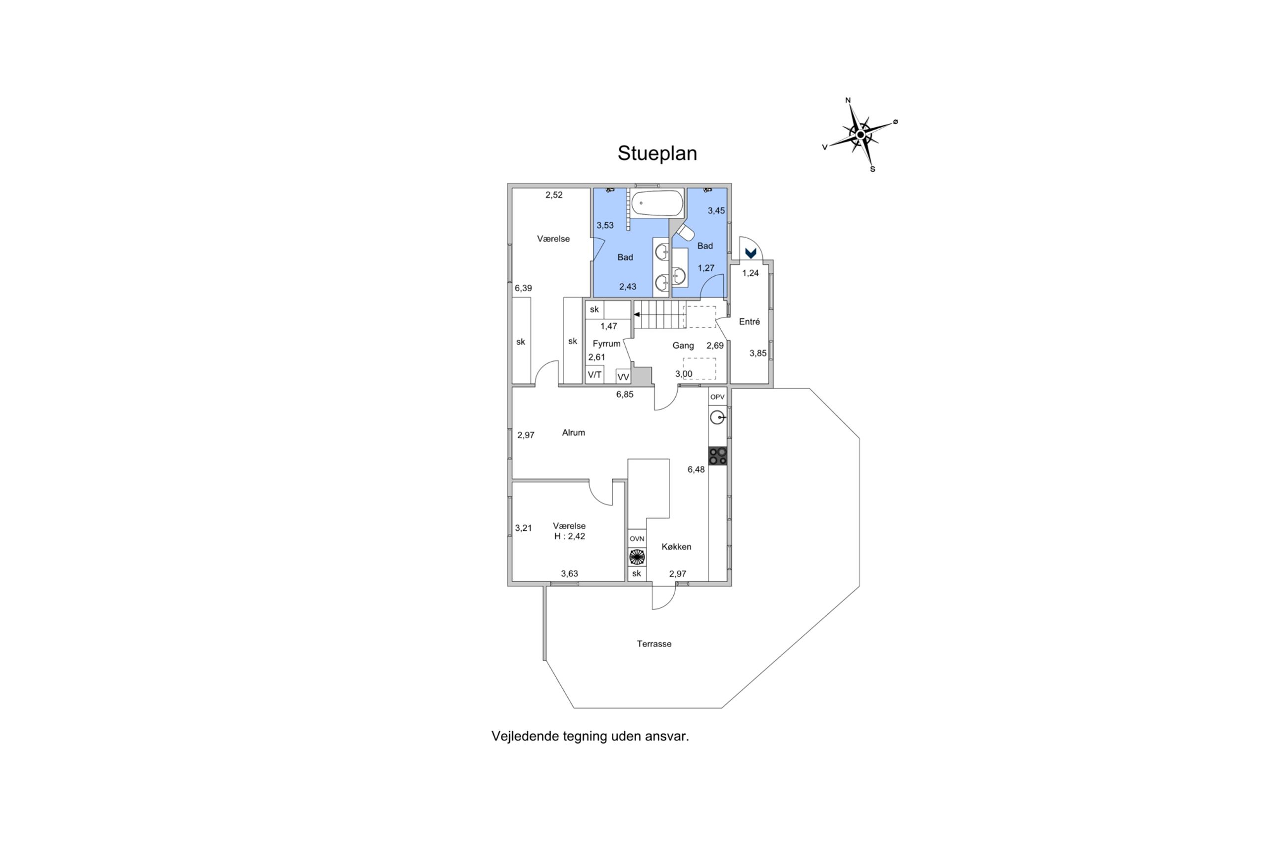 Aggersvoldvej 8, Jyderup - Plantegning