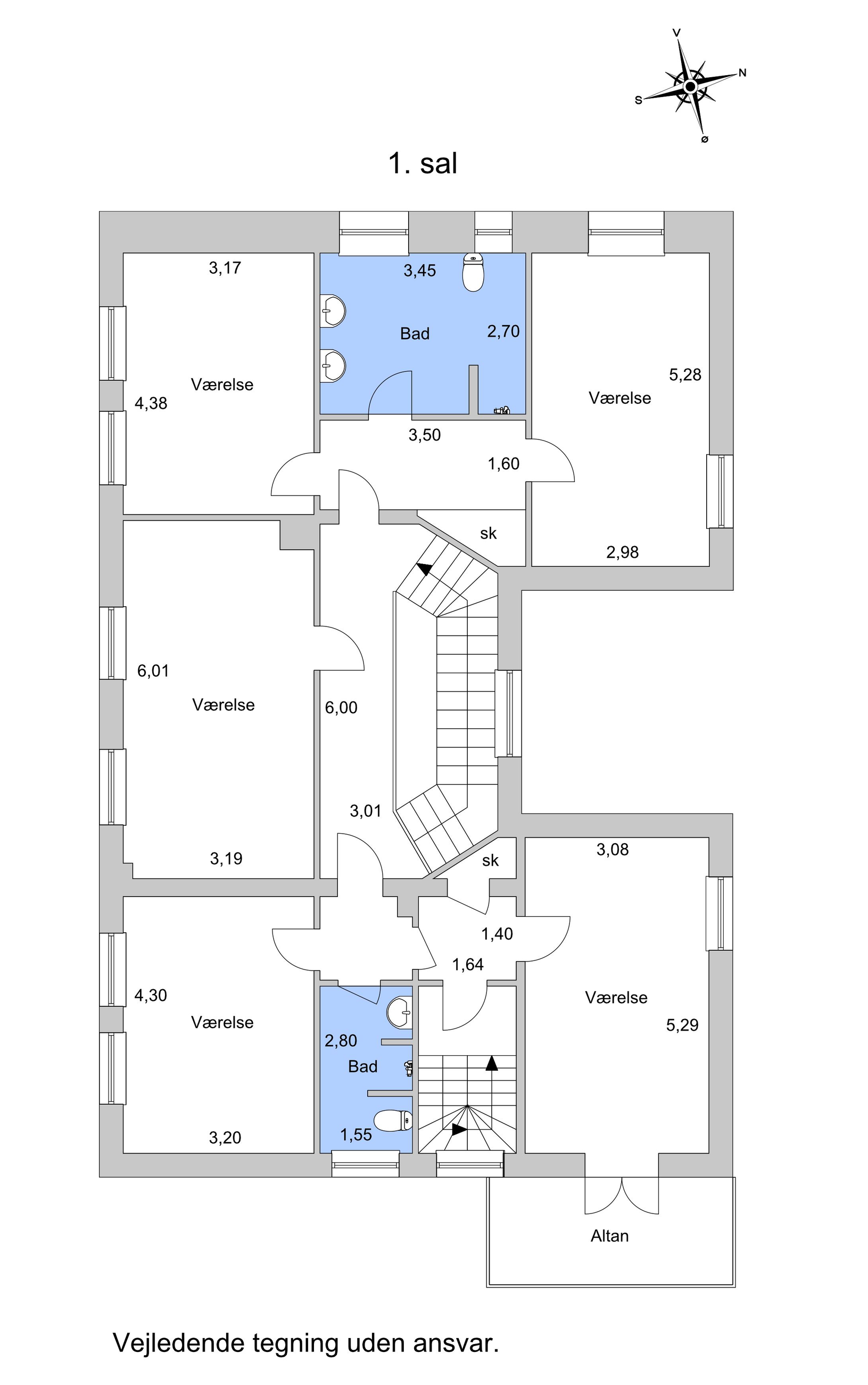Damgårdsvej 19, Klampenborg - Plantegning