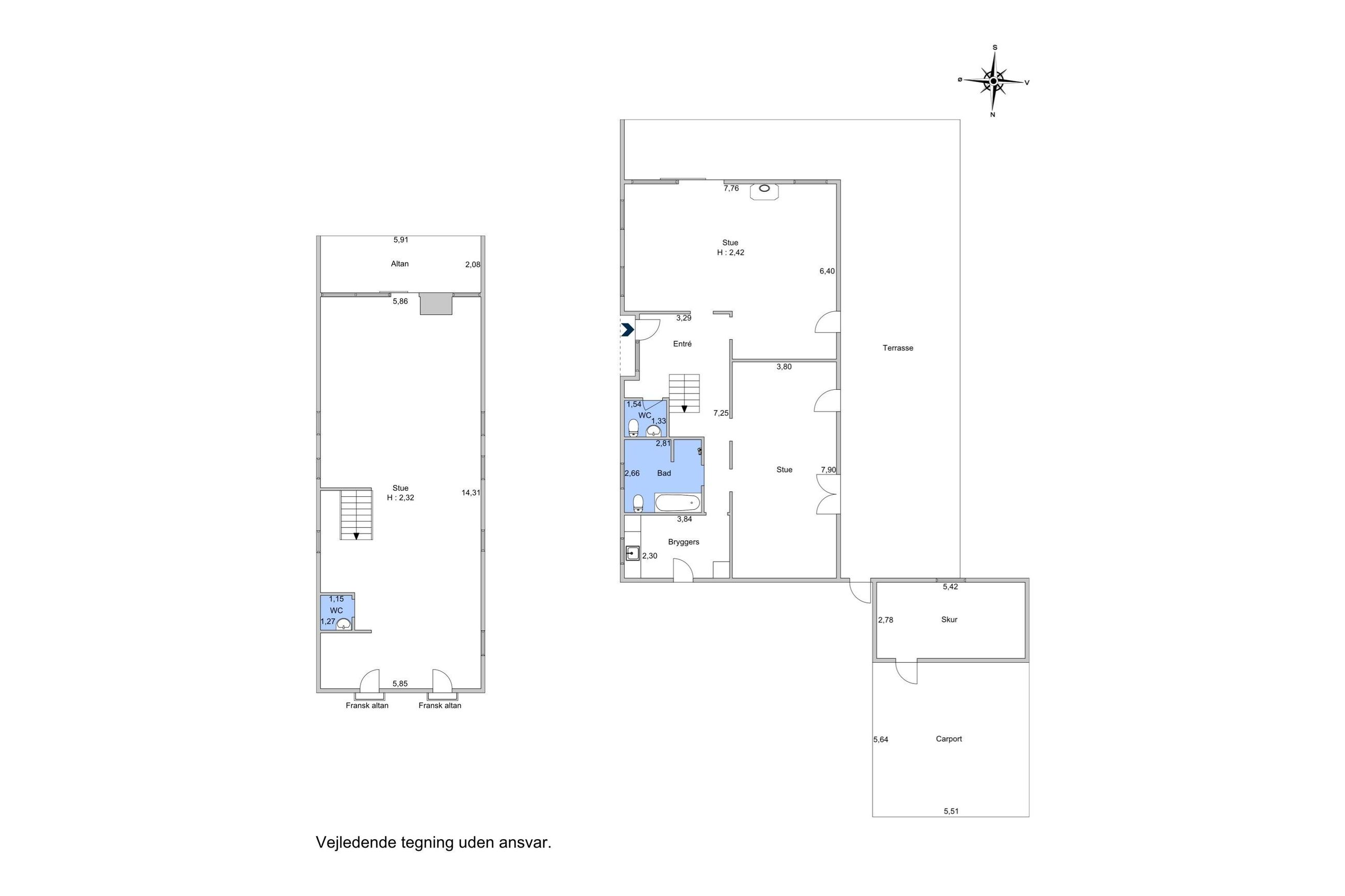 Blåbærstien 6, Hørby, Holbæk - Plantegning