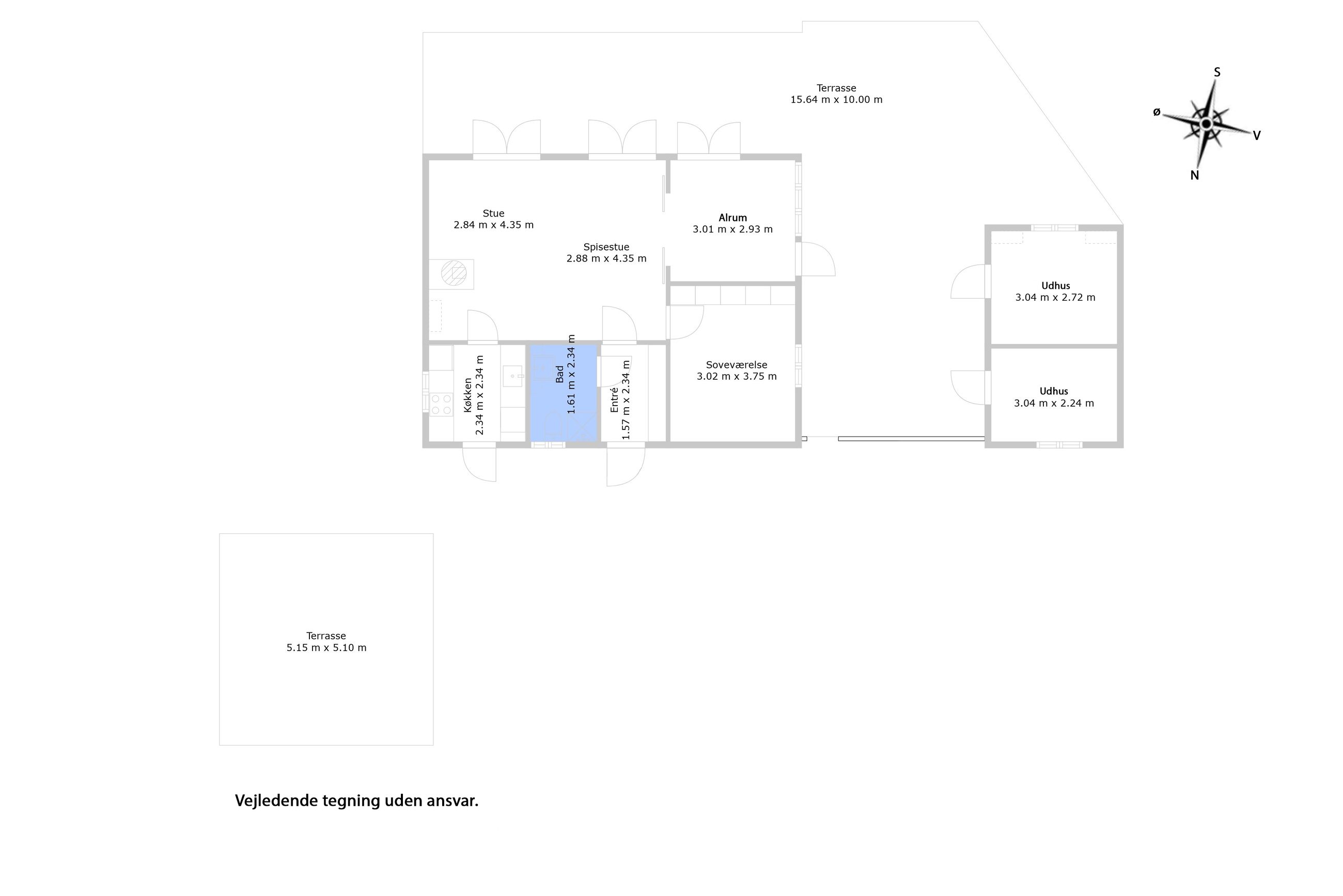 Gudrunsvej 12, Vejby - Plantegning