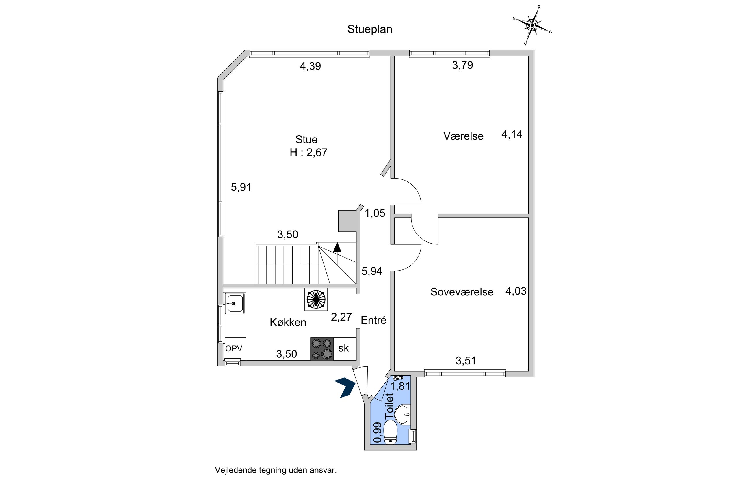 F.F. Ulriks Gade 11, st, København Ø - Plantegning