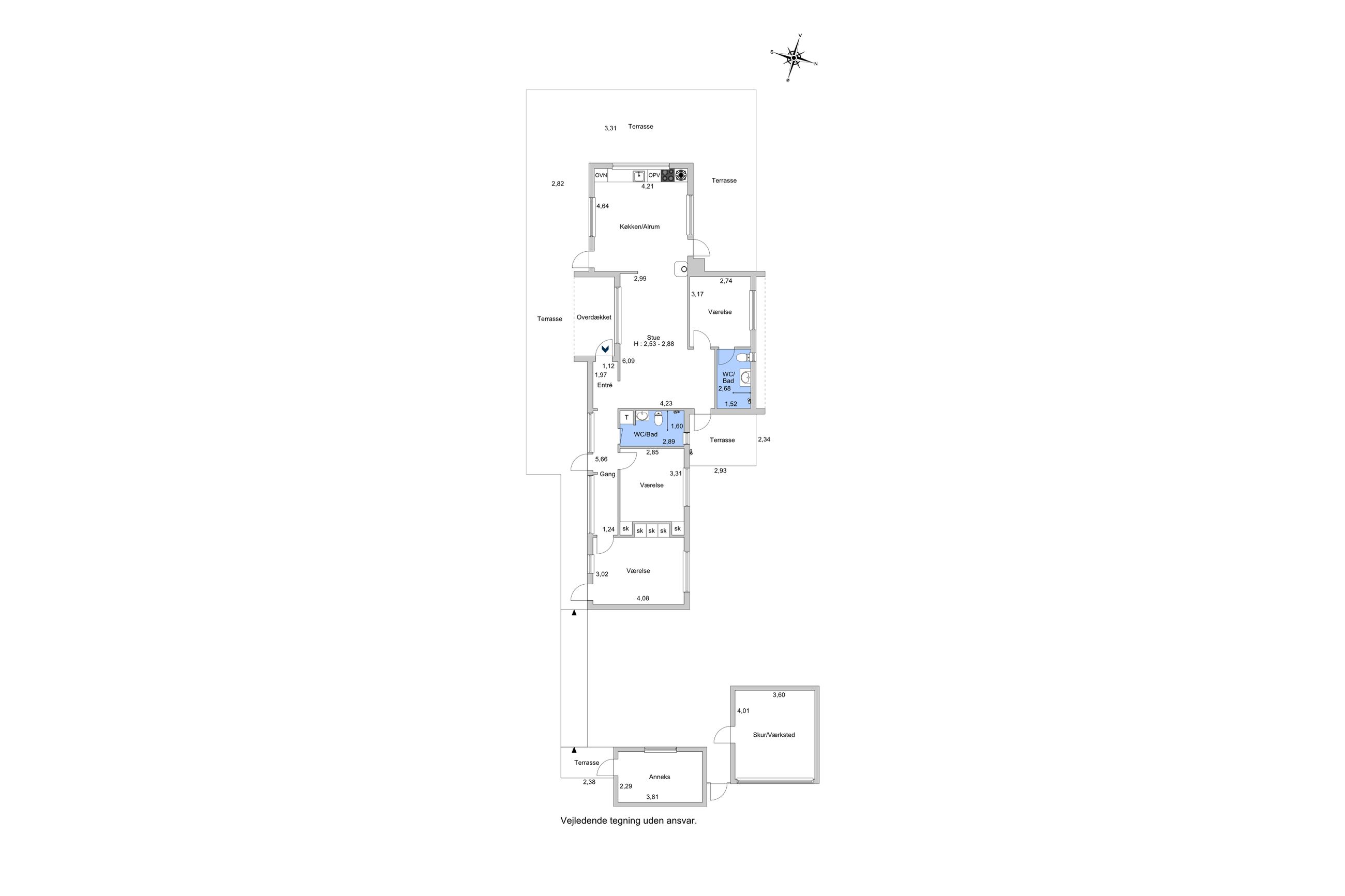 Lindebjergvej 92, Liseleje - Plantegning