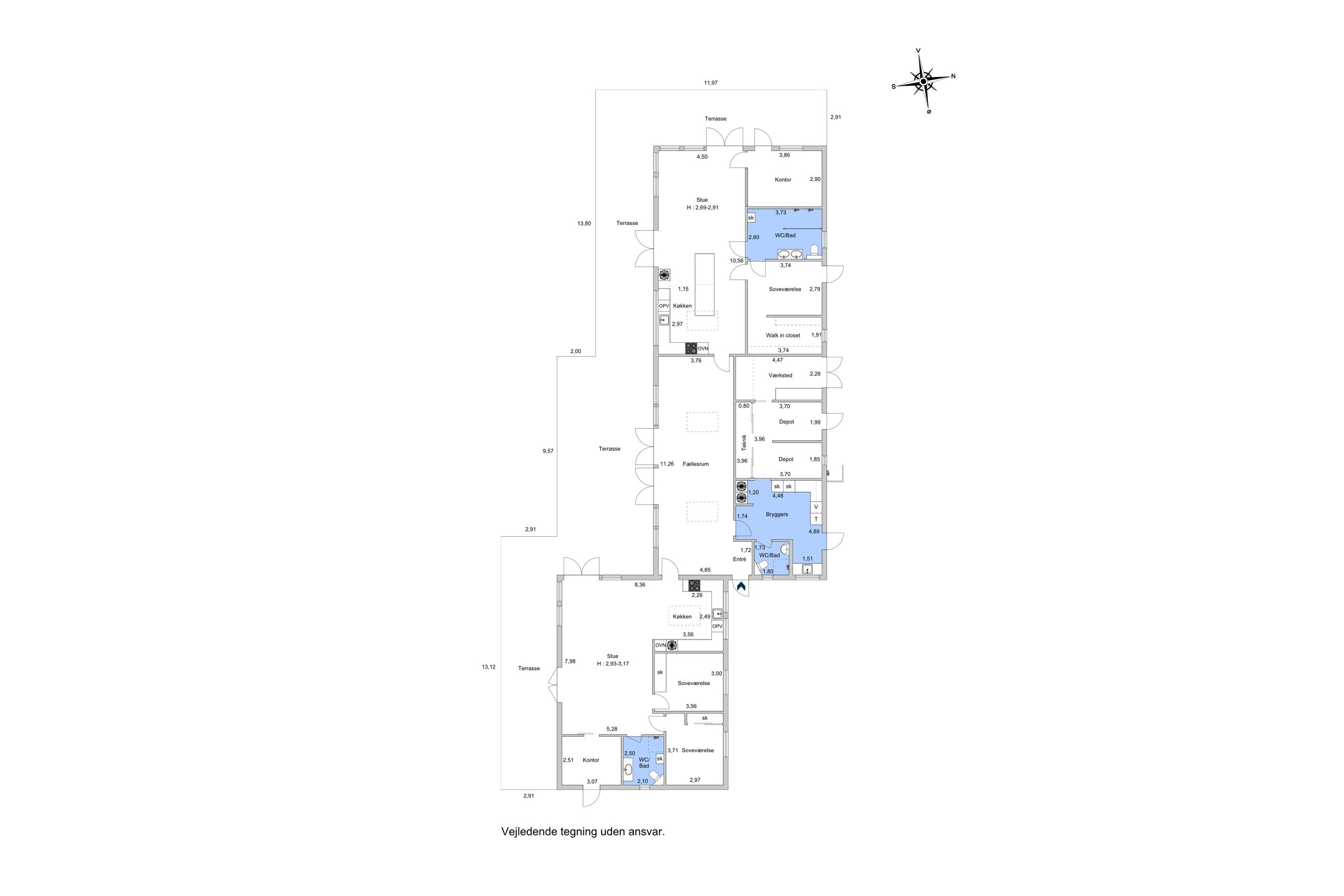 Toftemosevej 21. th, Stenstrup, Hornbæk - Plantegning