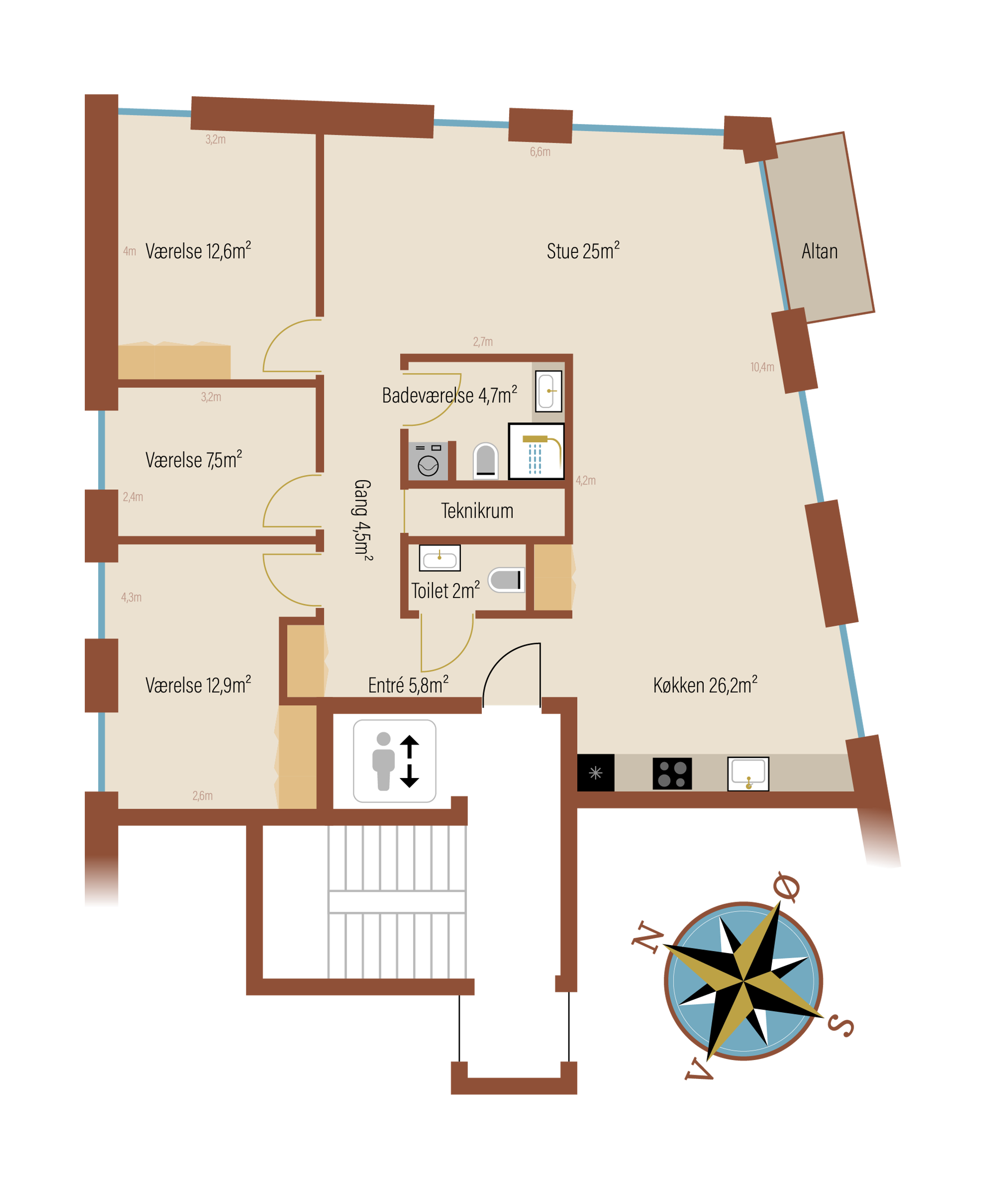 Sophie Brahes Gade 6D, 2. th, Helsingør - Plantegning