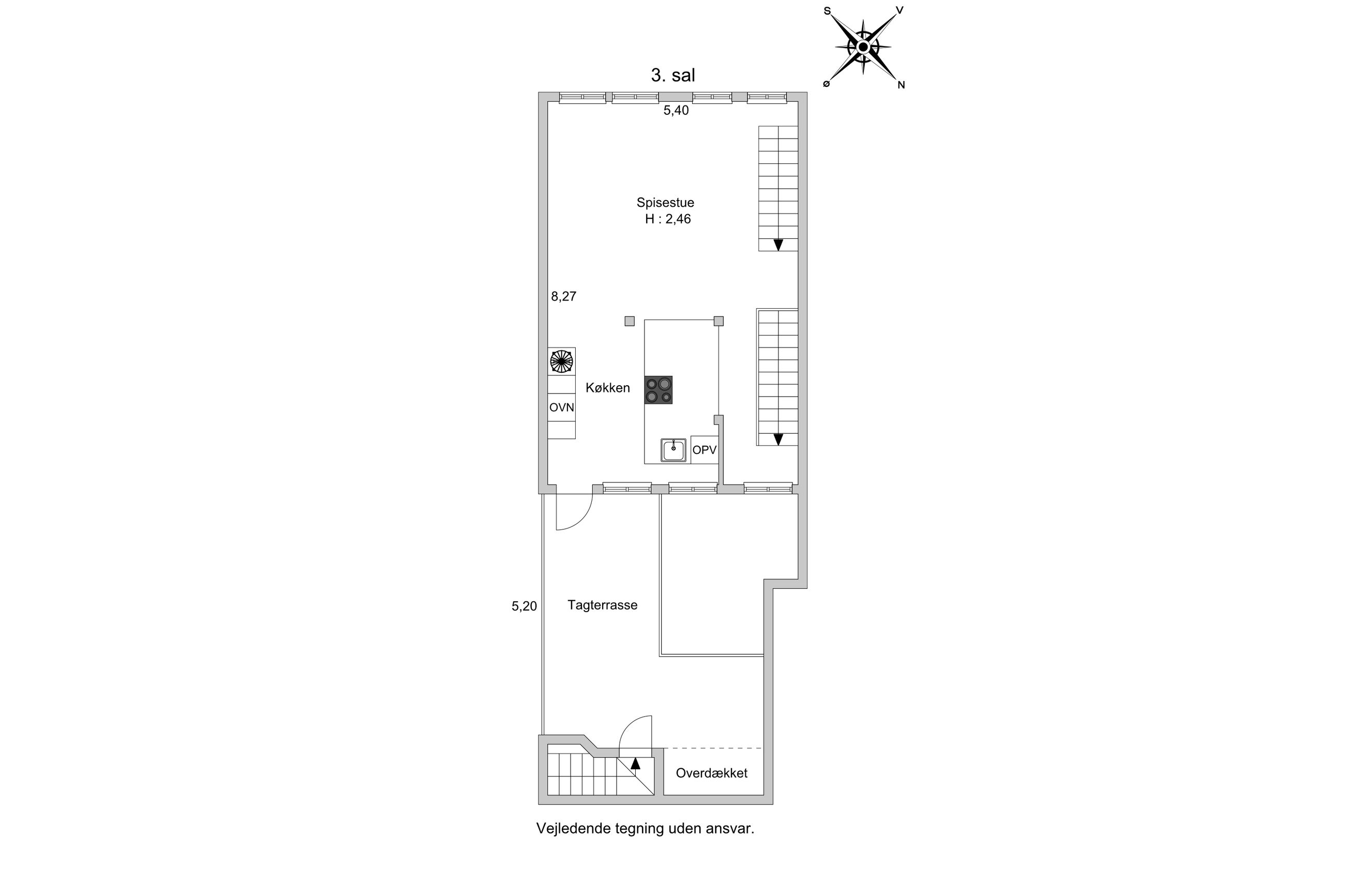Klosterstræde 8, 2, København K - Plantegning