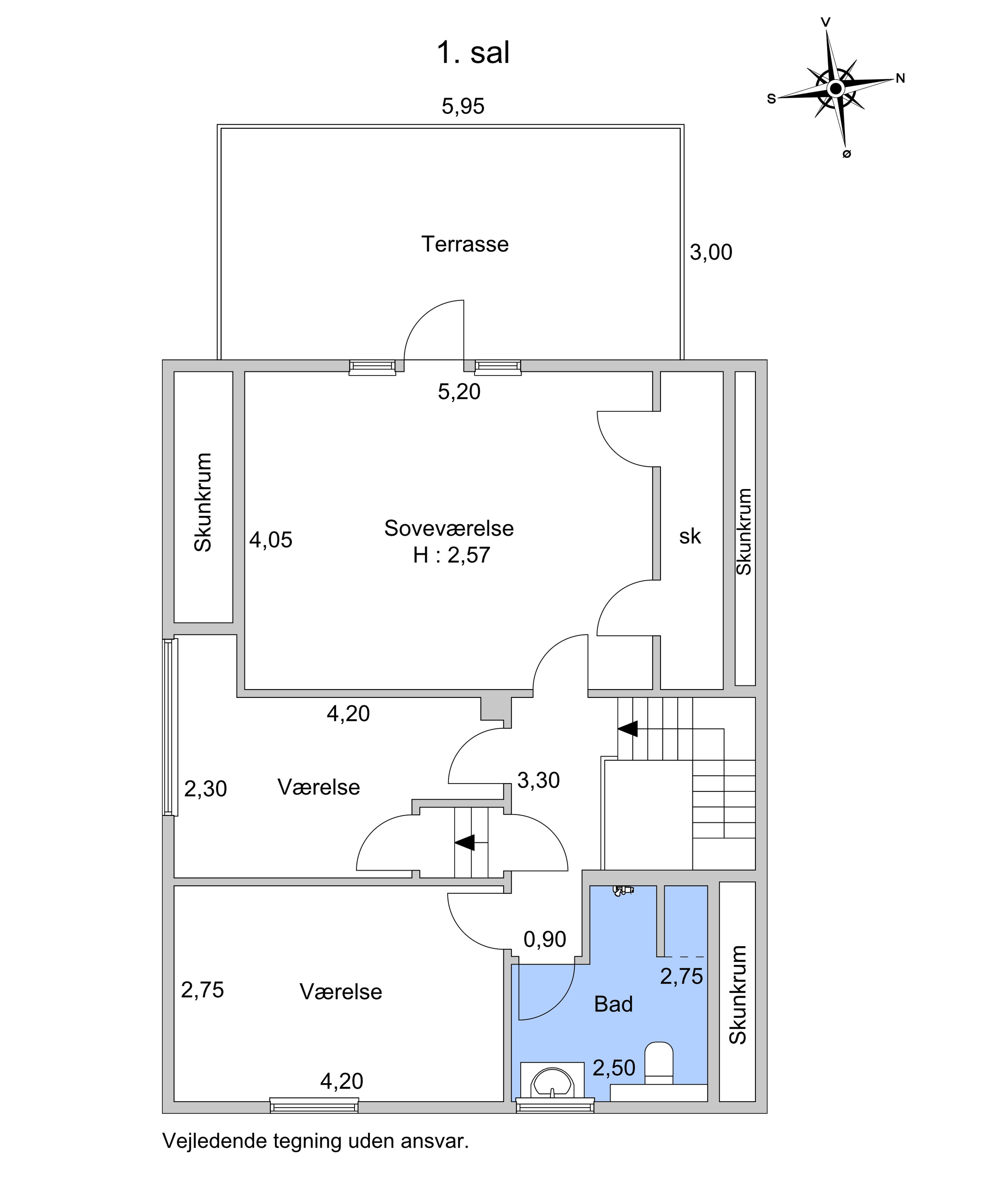 Sommervej 9, Charlottenlund - Plantegning
