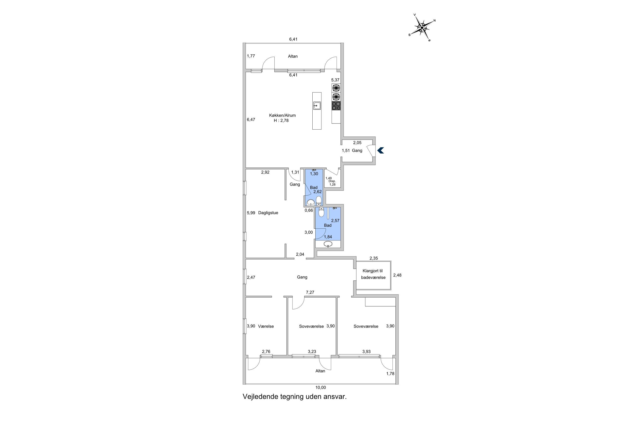Papirøen 51, 5. 1, København K - Plantegning
