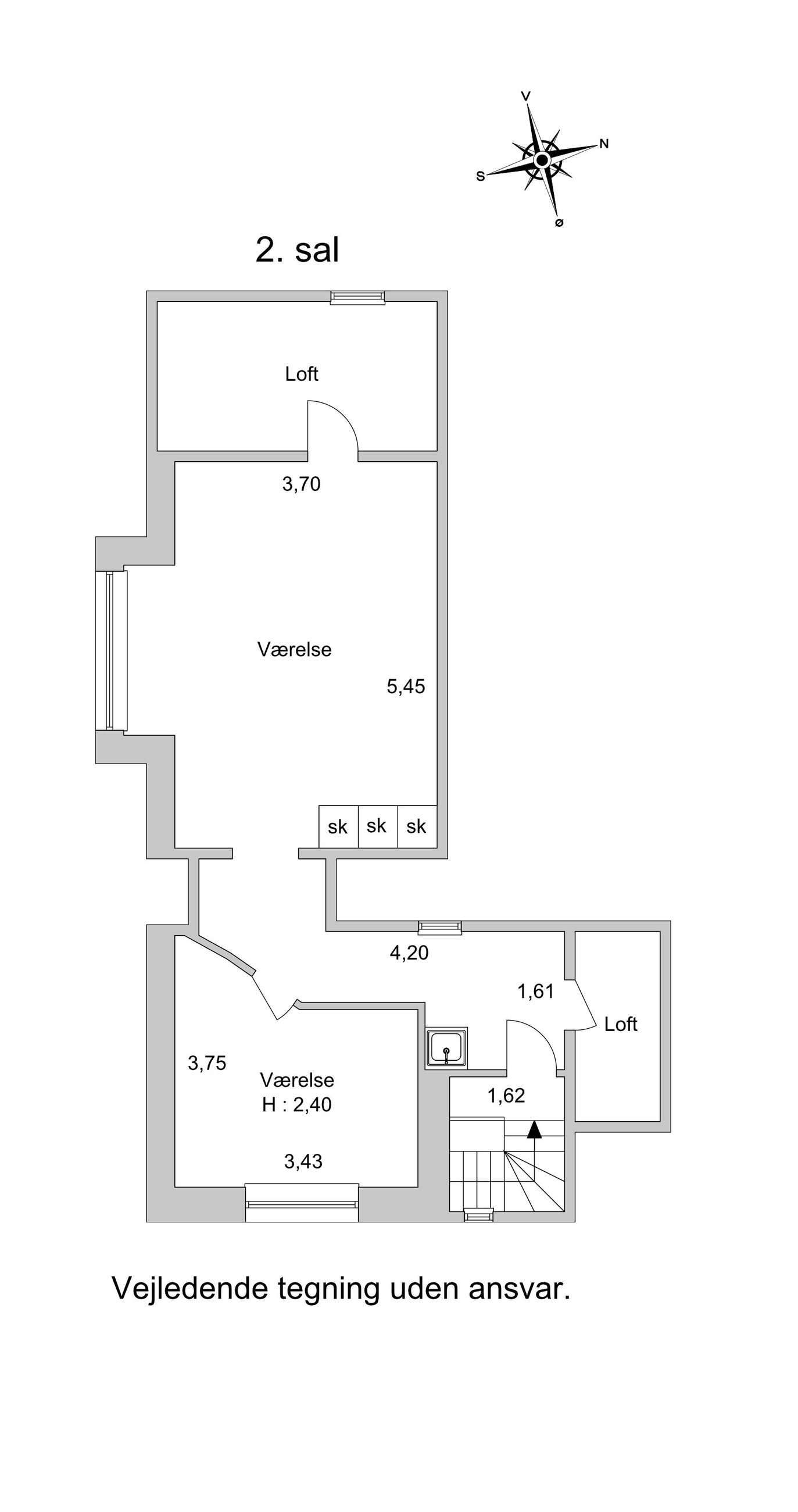 Damgårdsvej 19, Klampenborg - Plantegning