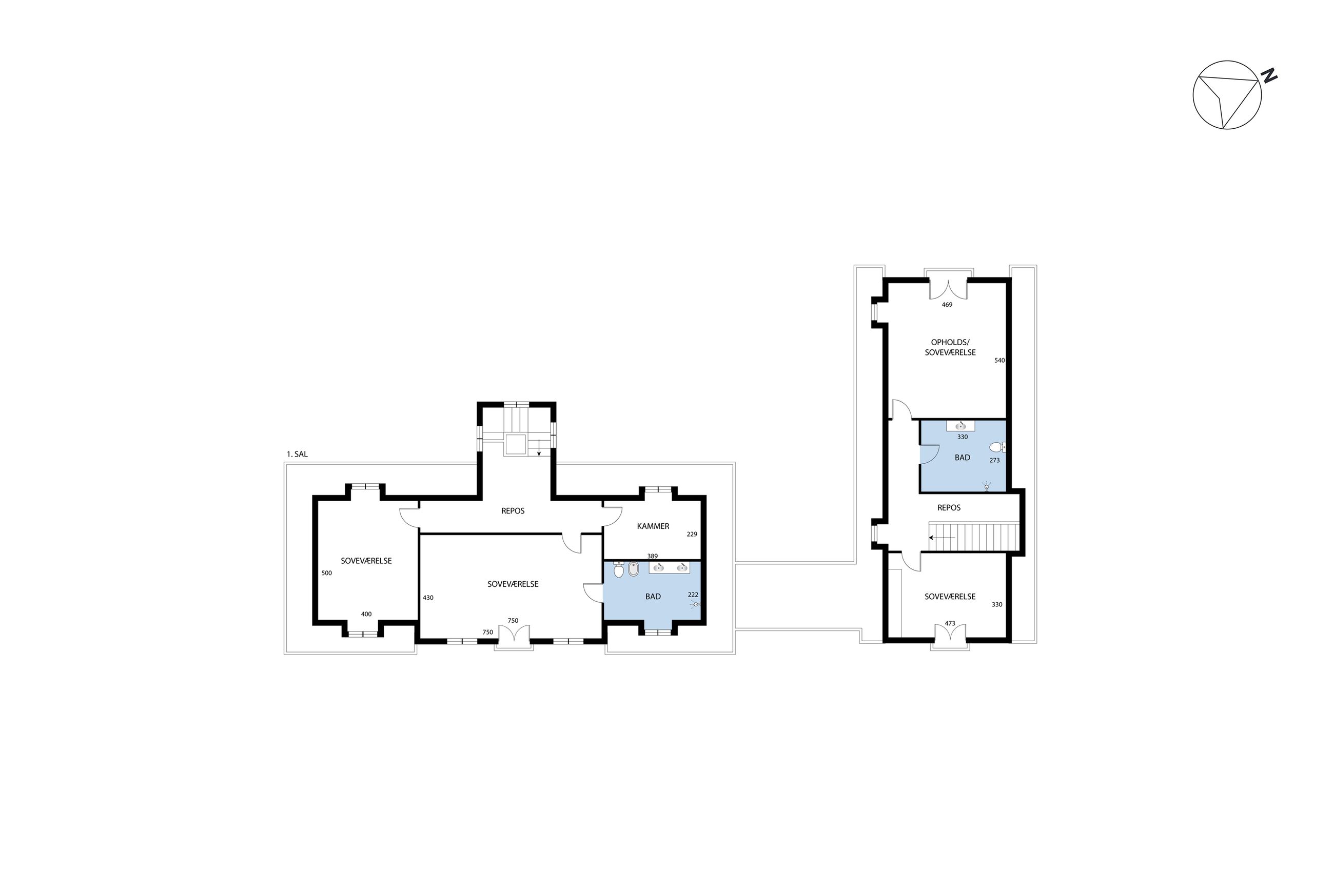 Skodsborg Strandvej 9B, Skodsborg - Plantegning