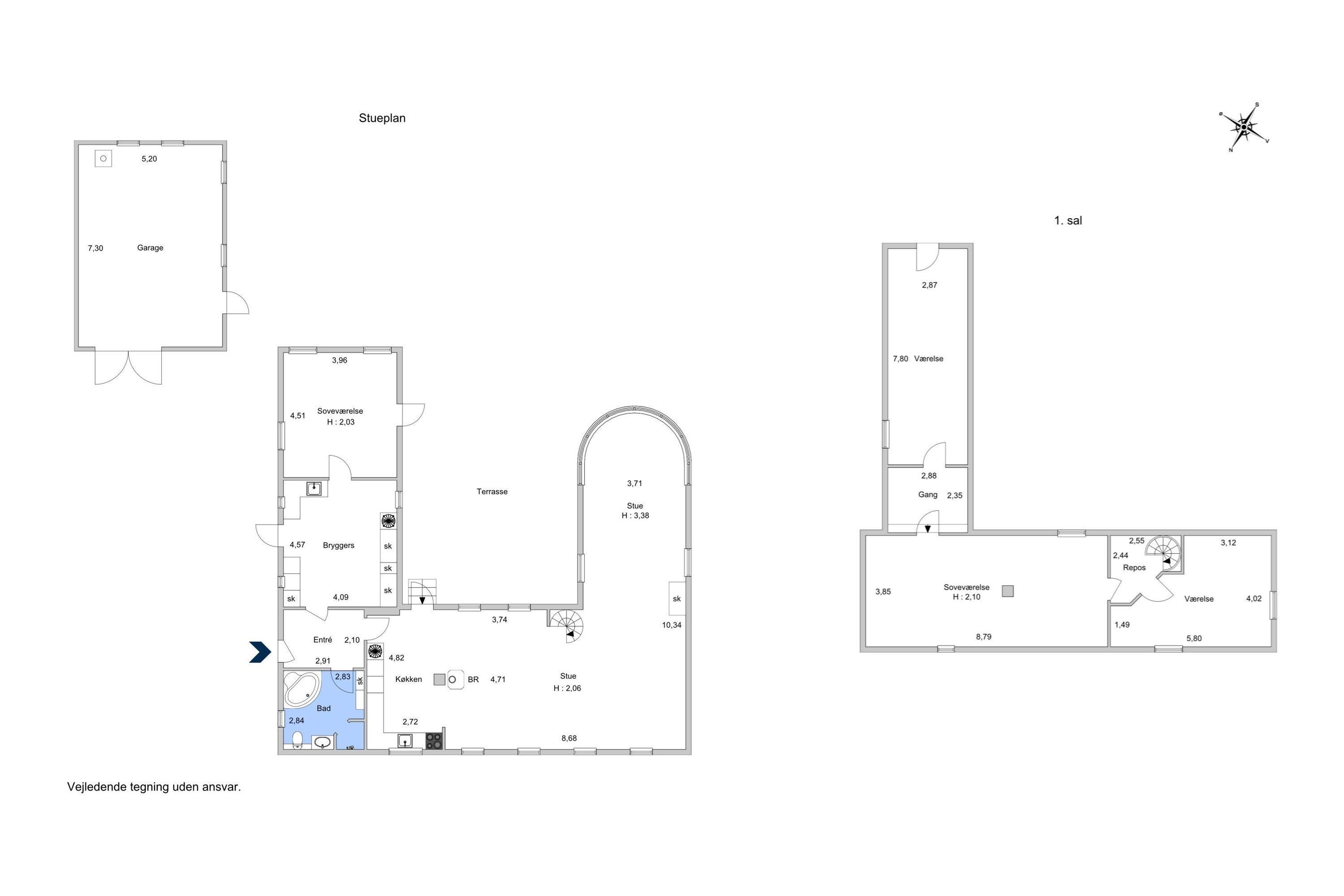 Korsvangsvej 2, Veddinge, Fårevejle - Plantegning
