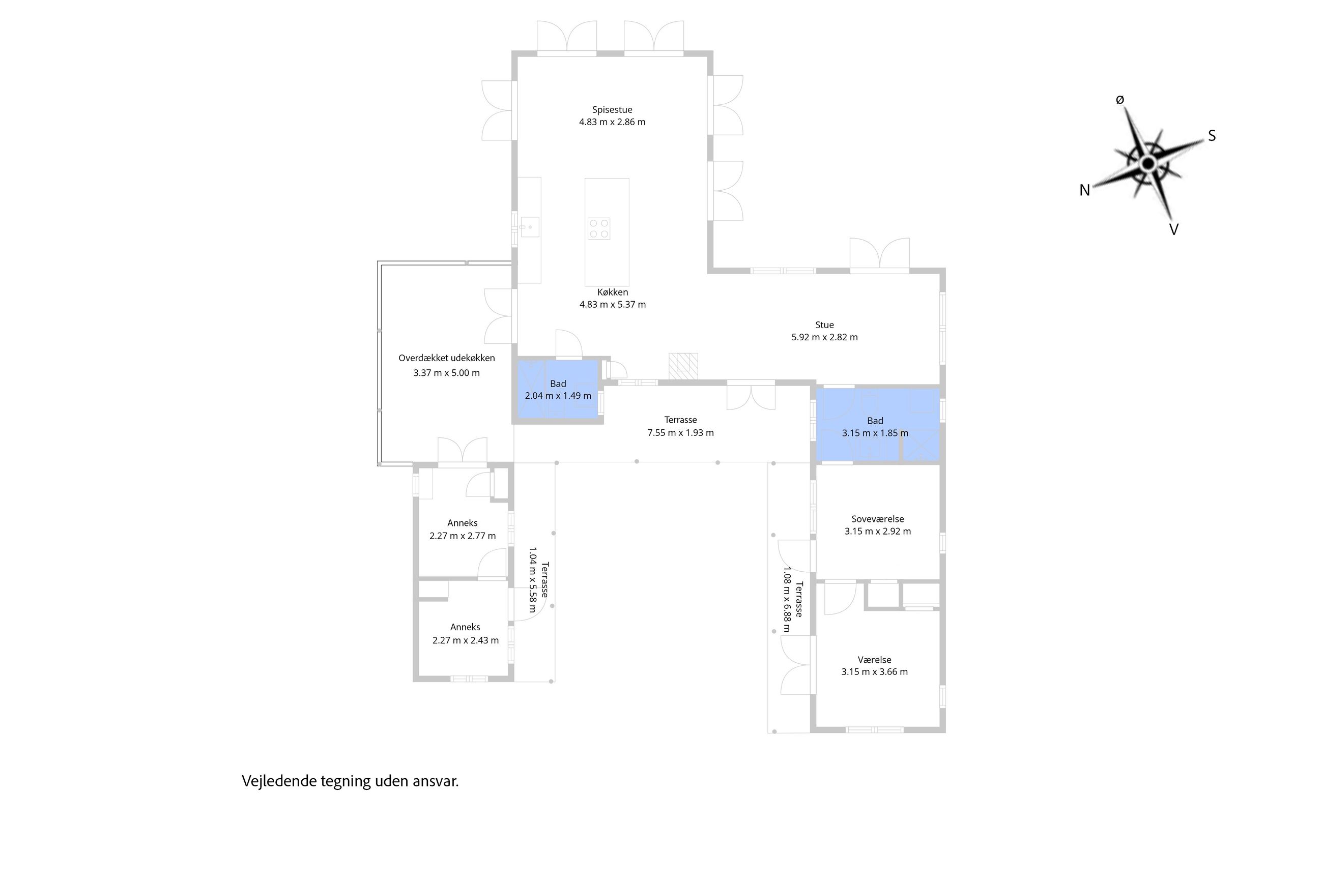 Egernvej 2, Vejby - Plantegning