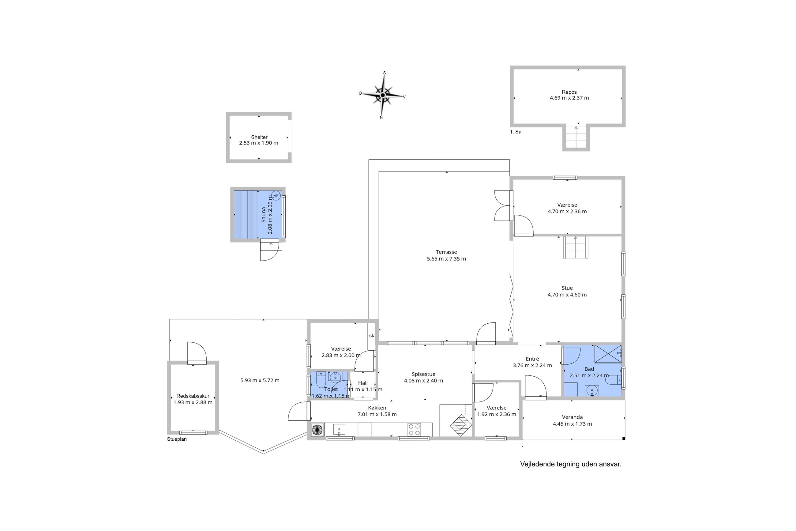 Hejrevej 40, Dronningmølle - Plantegning