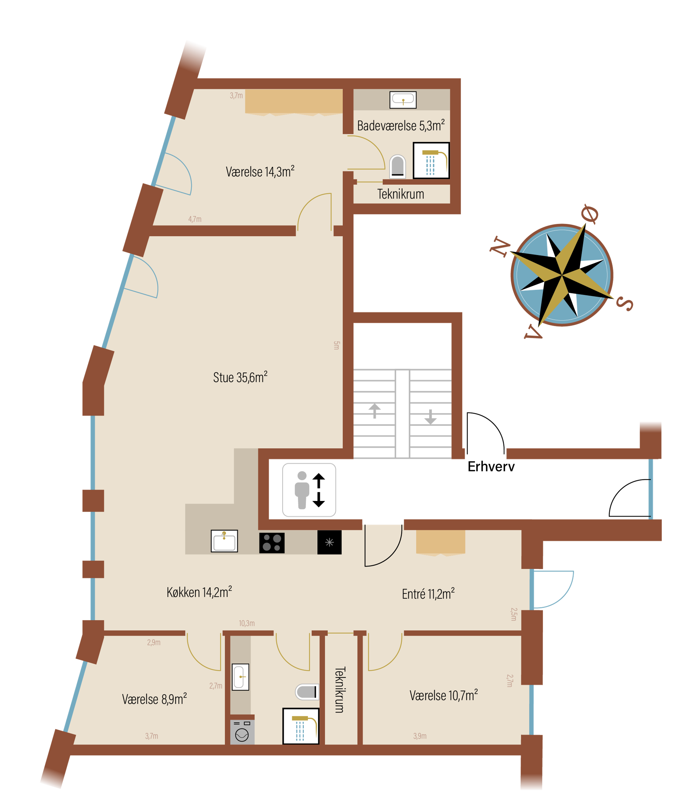 Sophie Brahes Gade 4A, st, Helsingør - Plantegning