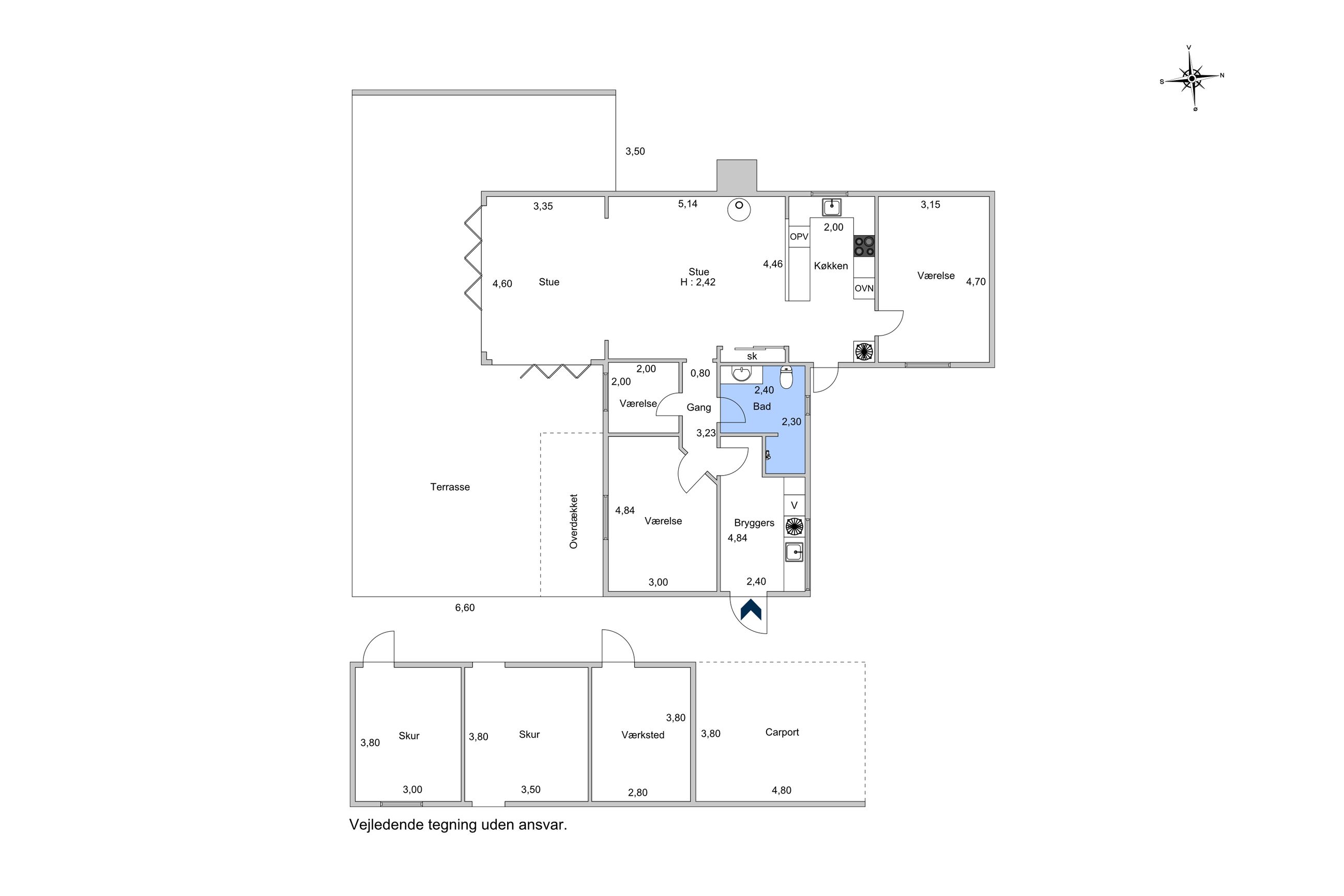 Fjordvang 9, Markeslev, Holbæk - Plantegning