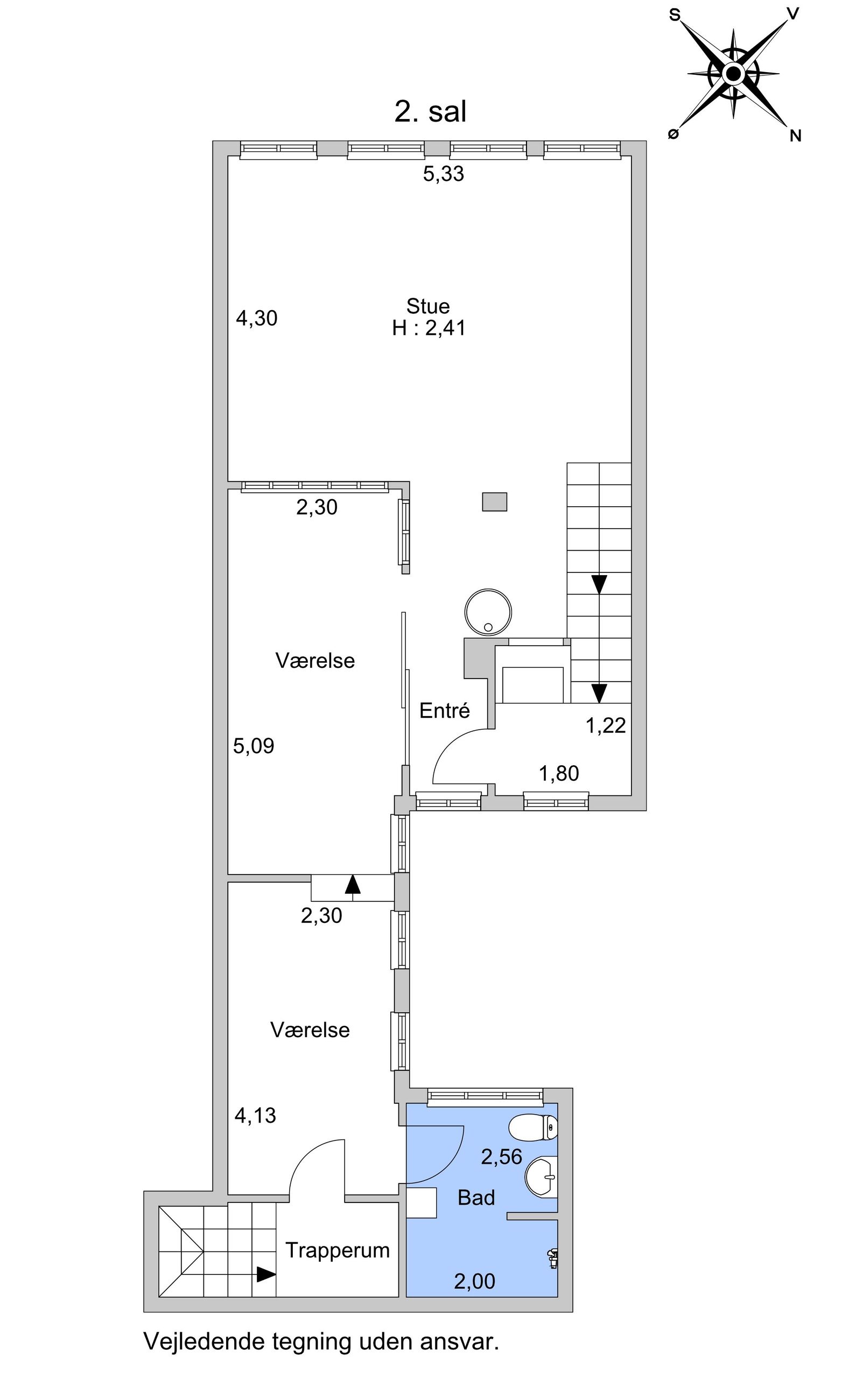 Klosterstræde 8, 2, København K - Plantegning
