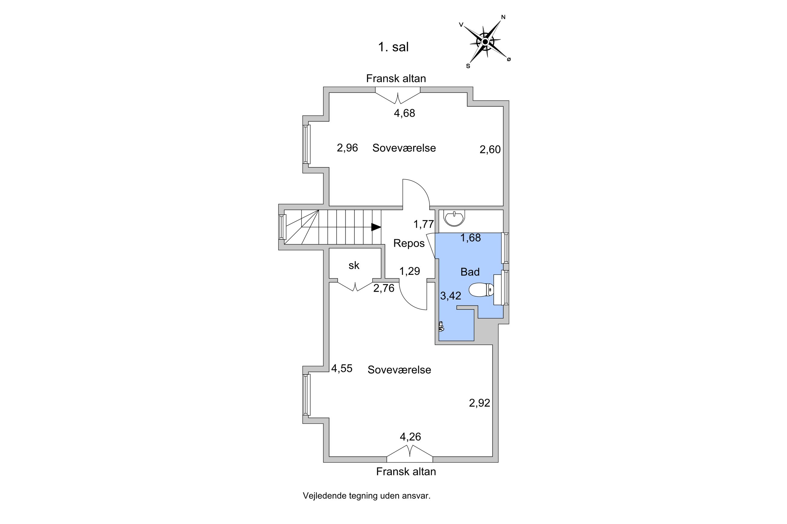 Paludan Müllersvej 7, Fredensborg - Plantegning