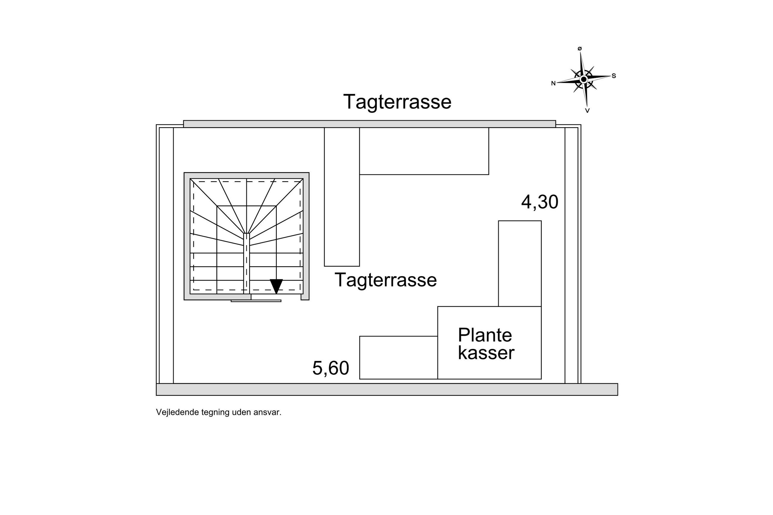 Frederiksberg Alle 41, 4. 405, Frederiksberg C - Plantegning