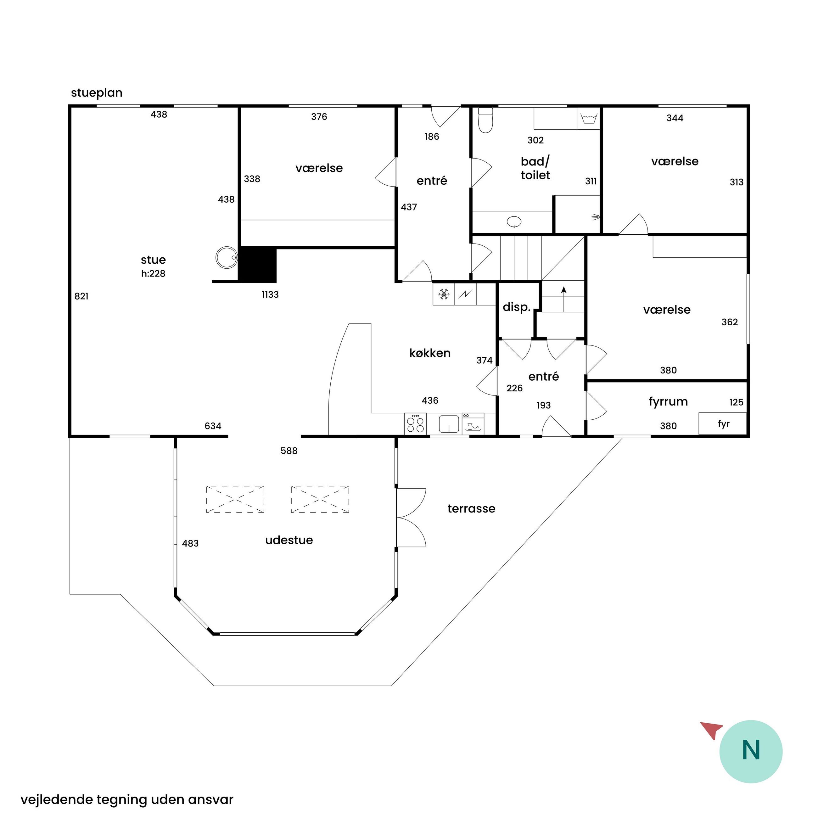 Møllestrædet 24, Høve, Asnæs - Plantegning