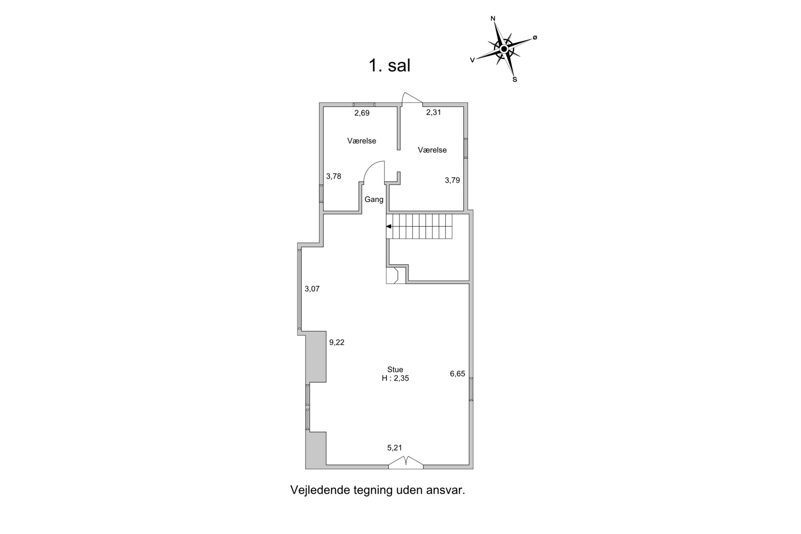 Aggersvoldvej 8, Jyderup - Plantegning