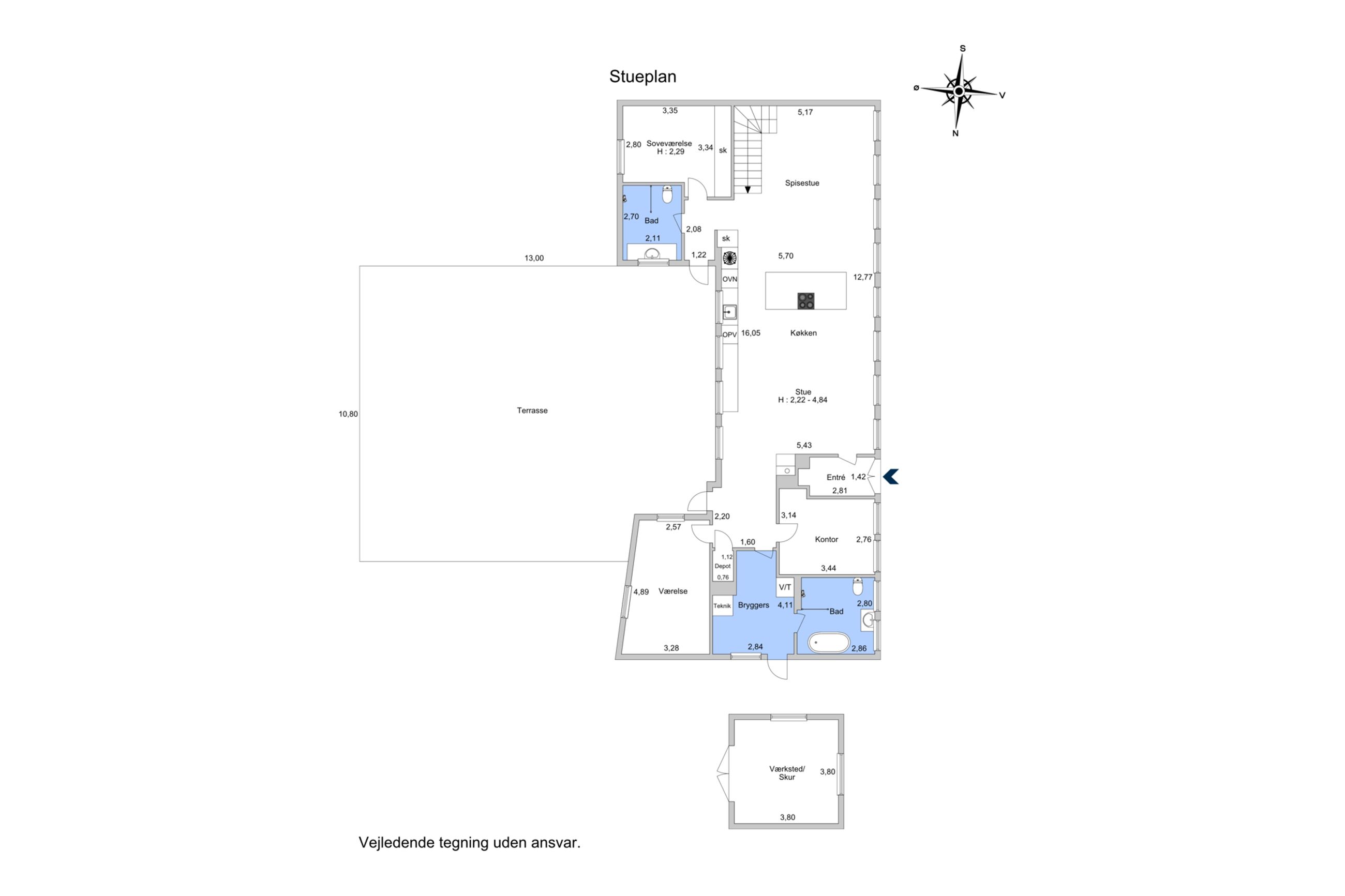 Assensvej 518, Faldsled, Millinge - Plantegning