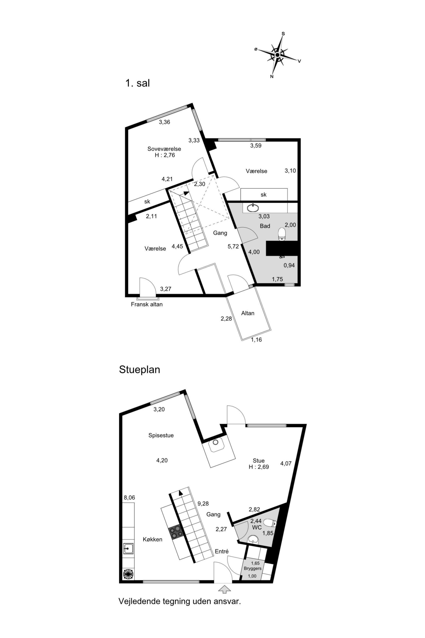 Clarasvej 8D, Charlottenlund - Plantegning