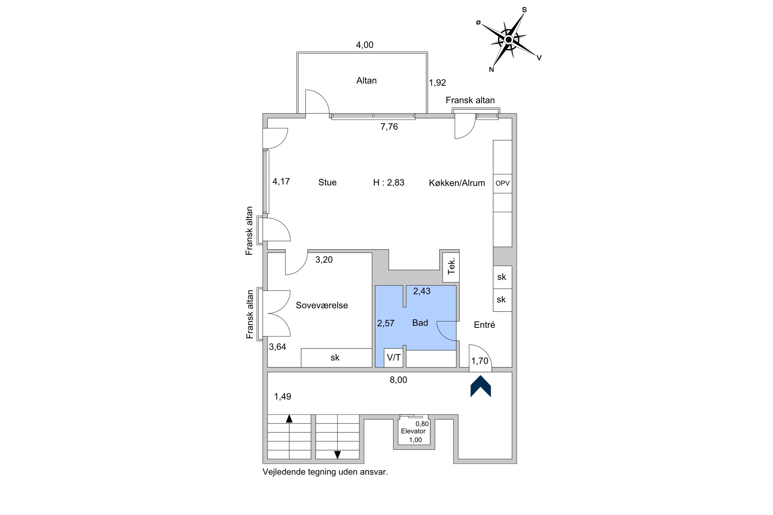 Constantin Hansens Gade 33, 4. 1, Frederiksberg C - Plantegning